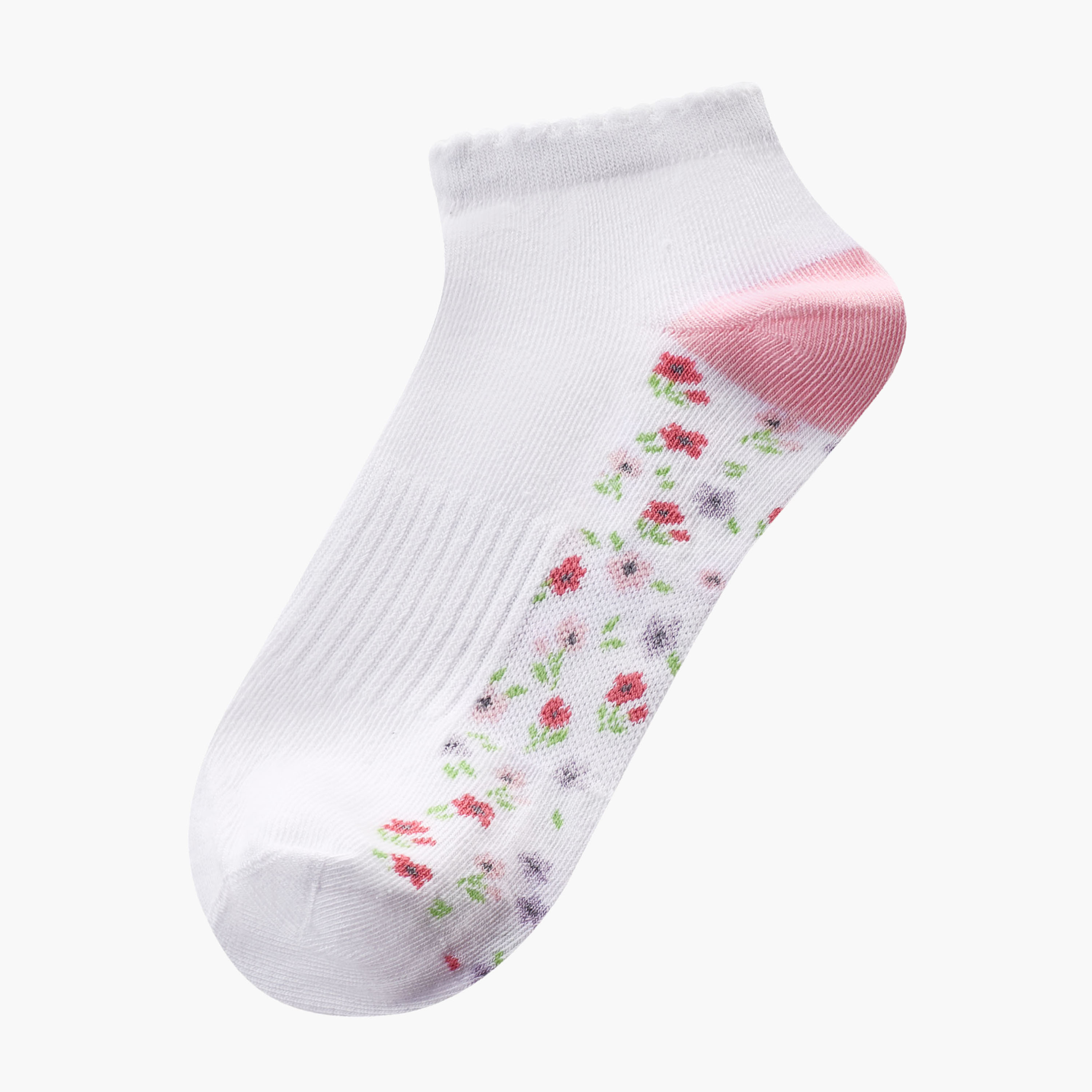 Pack of 3 Juniors Girls Socks with Floral Print-girls-accessories-socks-image-2