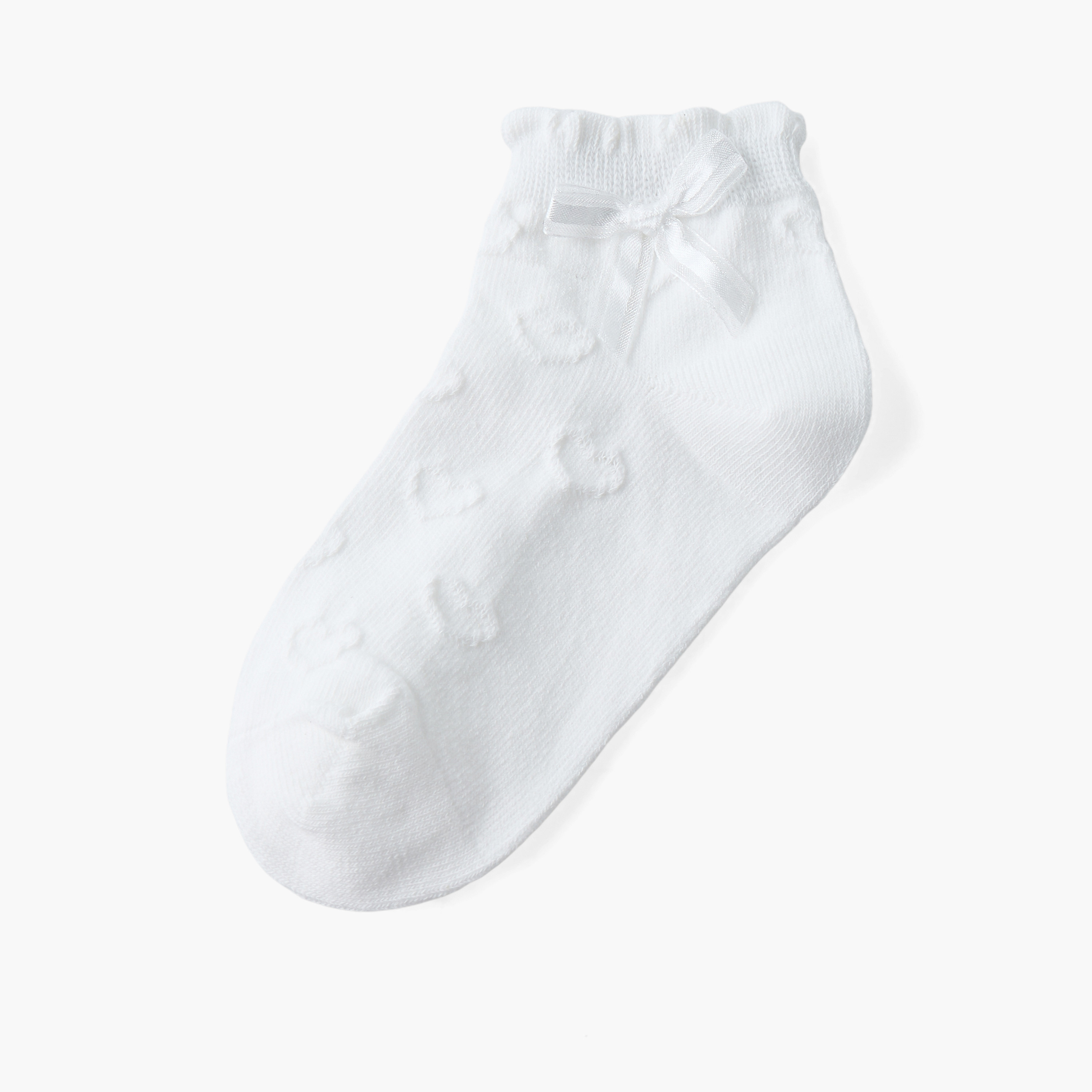 Pack of 3 Juniors Girls Socks with Bow Accent-girls-accessories-socks-image-2