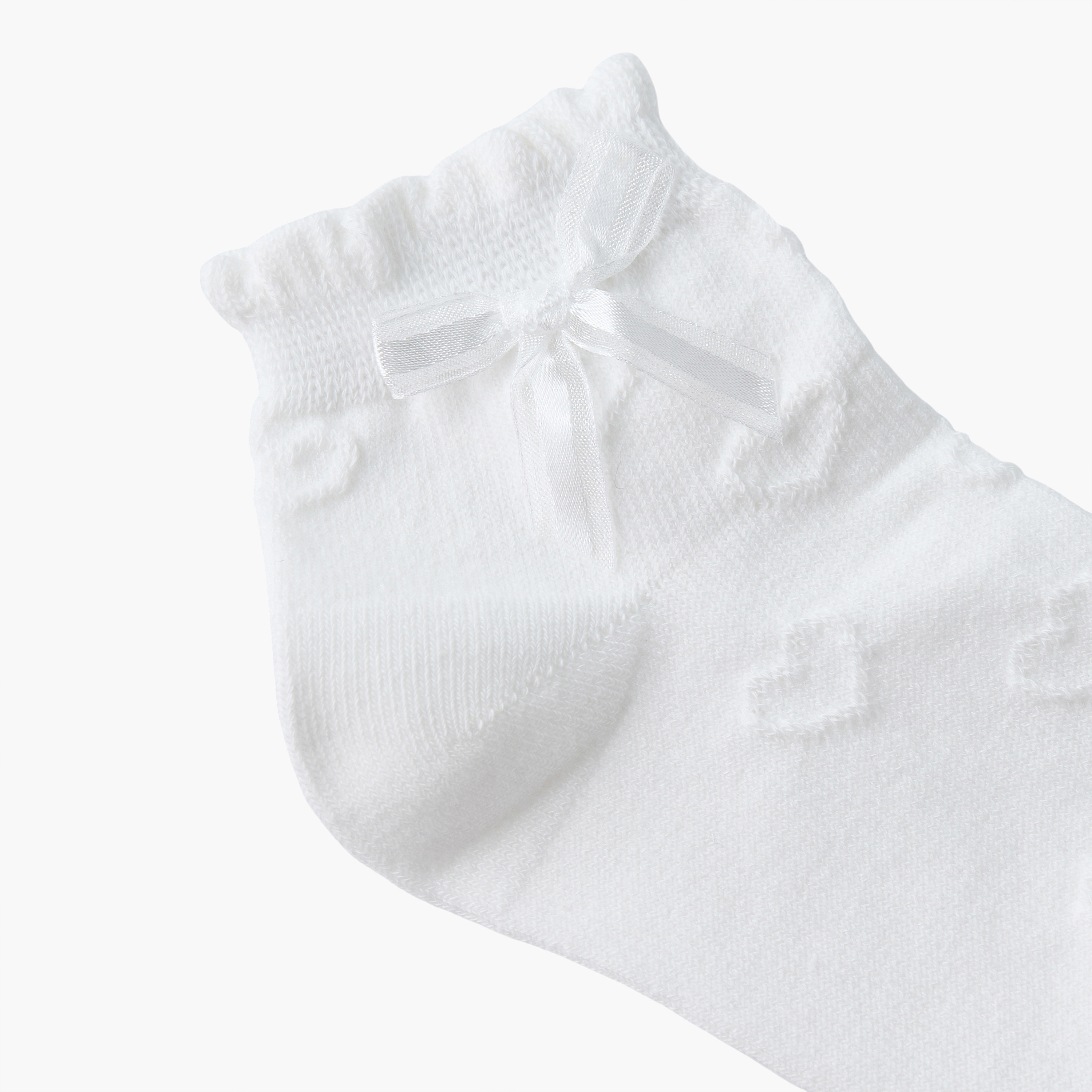 Pack of 3 Juniors Girls Socks with Bow Accent-girls-accessories-socks-image-3