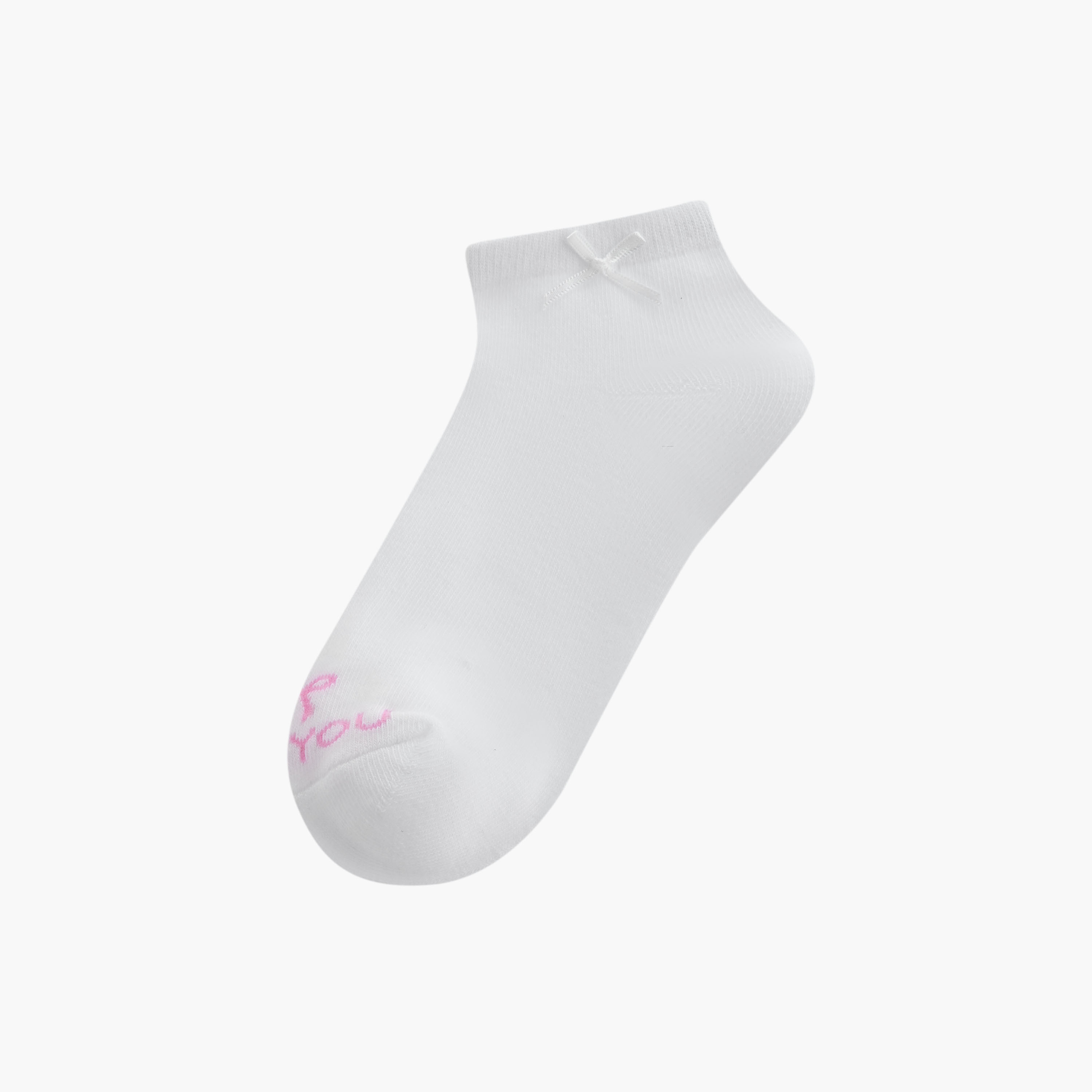 طقم جوارب 3 أزواج بطول الكاحل وطبعات فيونكة من جونيورز-girls-accessories-socks-image-2