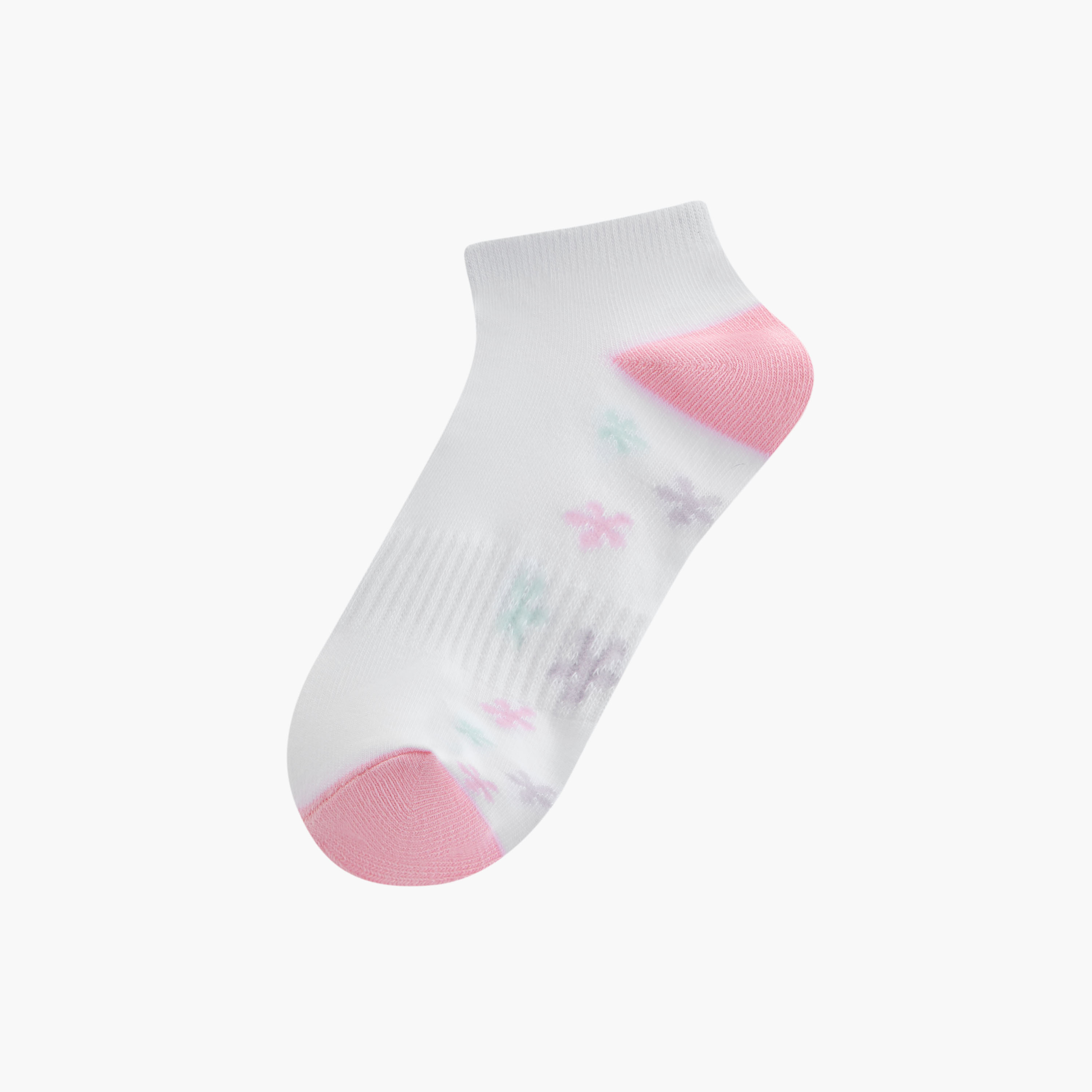Juniors Floral Print Ankle Length Socks - Set of 3-girls-accessories-socks-image-2