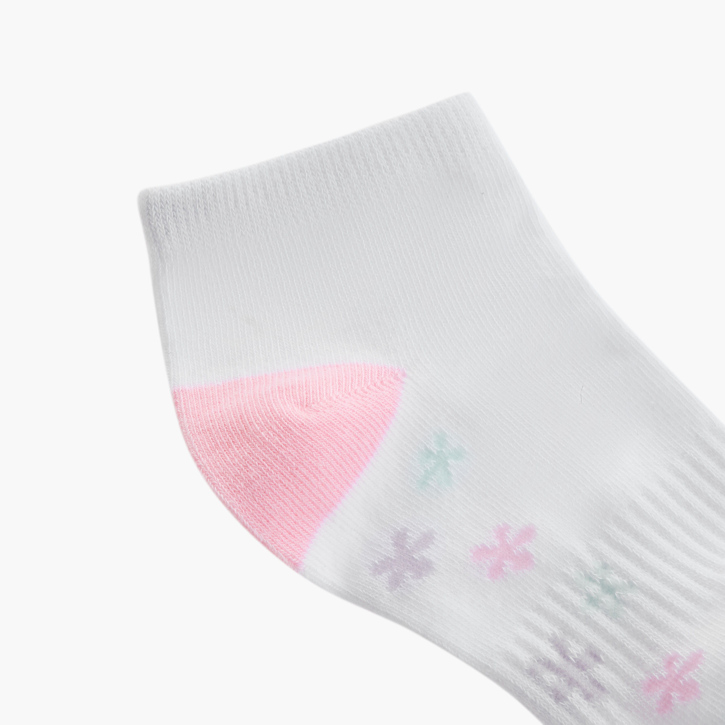 Juniors Floral Print Ankle Length Socks - Set of 3-girls-accessories-socks-image-5