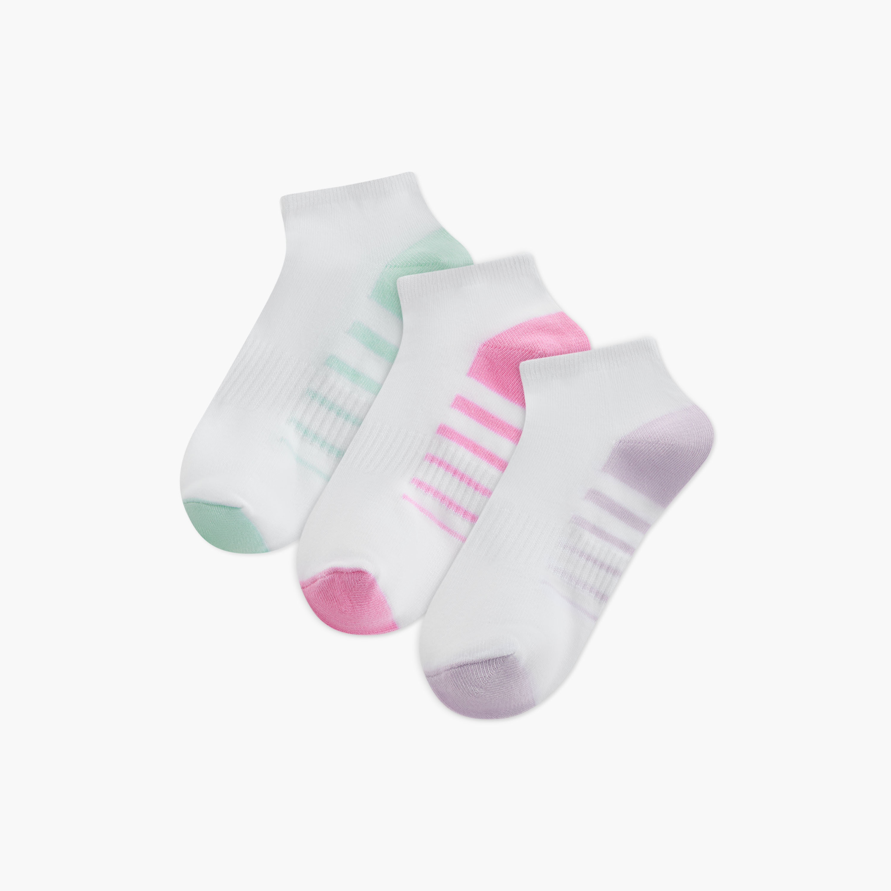 Juniors Colourblock Ankle Length Socks - Set of 3-girls-accessories-socks-image-1