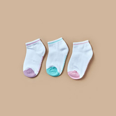 Juniors Panelled Ankle Length Socks - Set of 3