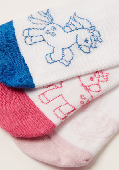 Juniors Unicorn Texture Ankle Length Socks - Set of 3-Socks-image-2