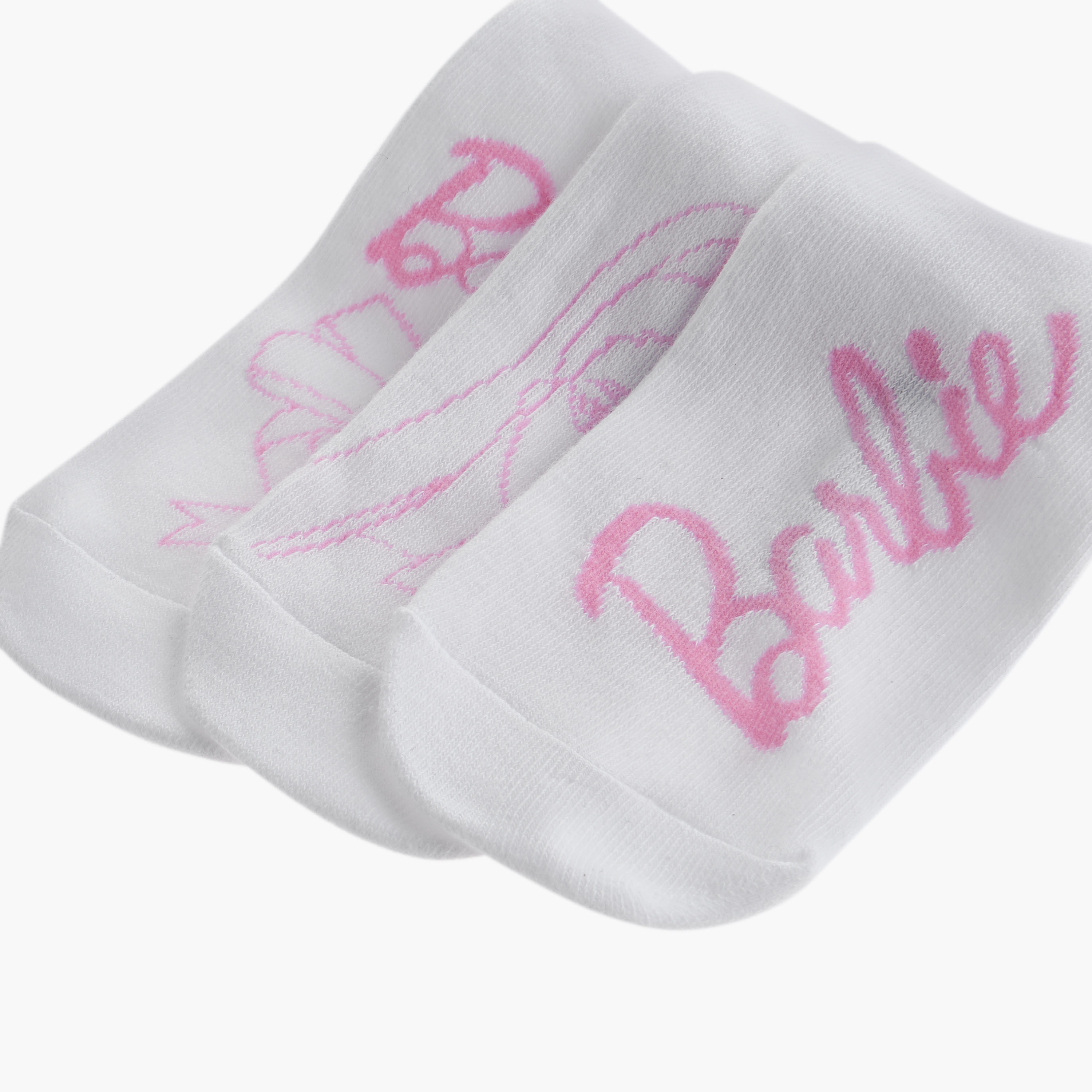 Barbie Print Ankle Length Socks - Set of 3-girls-accessories-socks-image-4