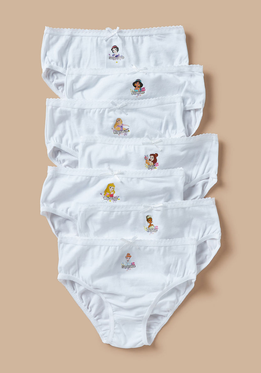 Disney Princess Print Briefs with Bow Detail - Set of 7-Panties-image-0