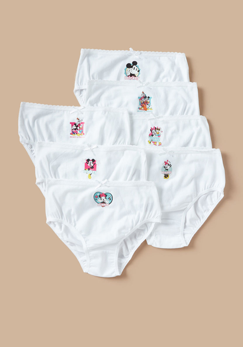 Disney Mickey and Friends Print Briefs with Bow Detail - Set of 7-Panties-image-0