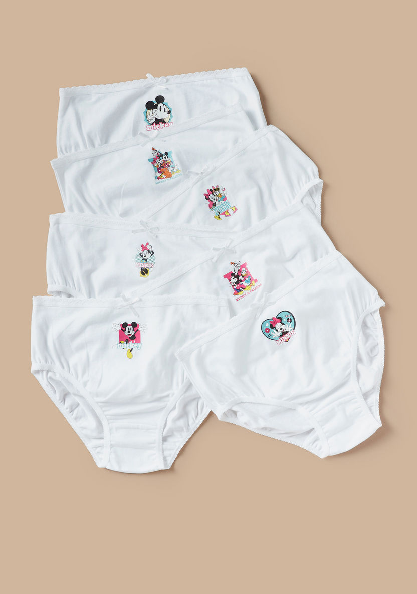 Disney Mickey and Friends Print Briefs with Bow Detail - Set of 7-Panties-image-2