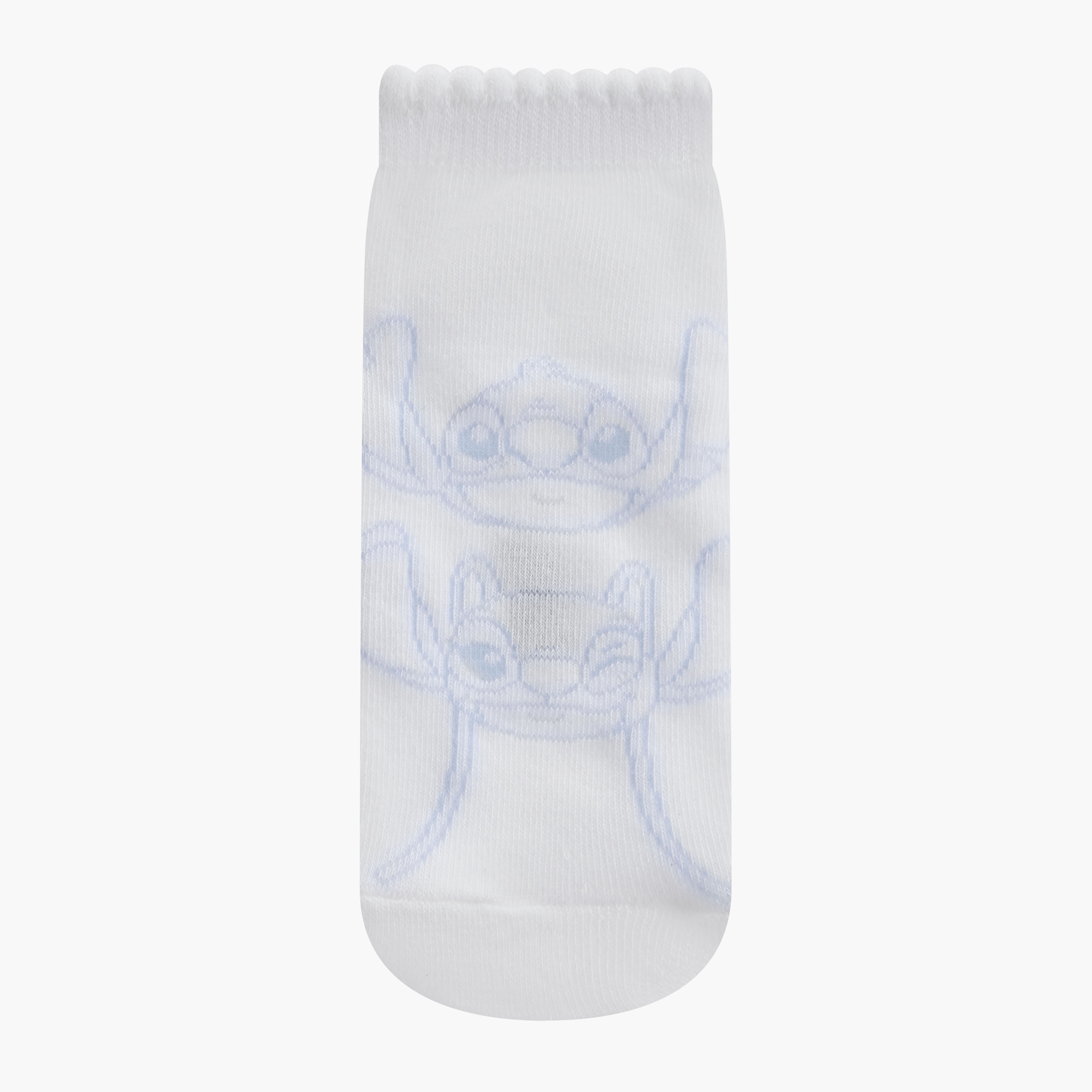 Disney Stitch Print Ankle Length Socks - Set of 3-girls-accessories-socks-image-2