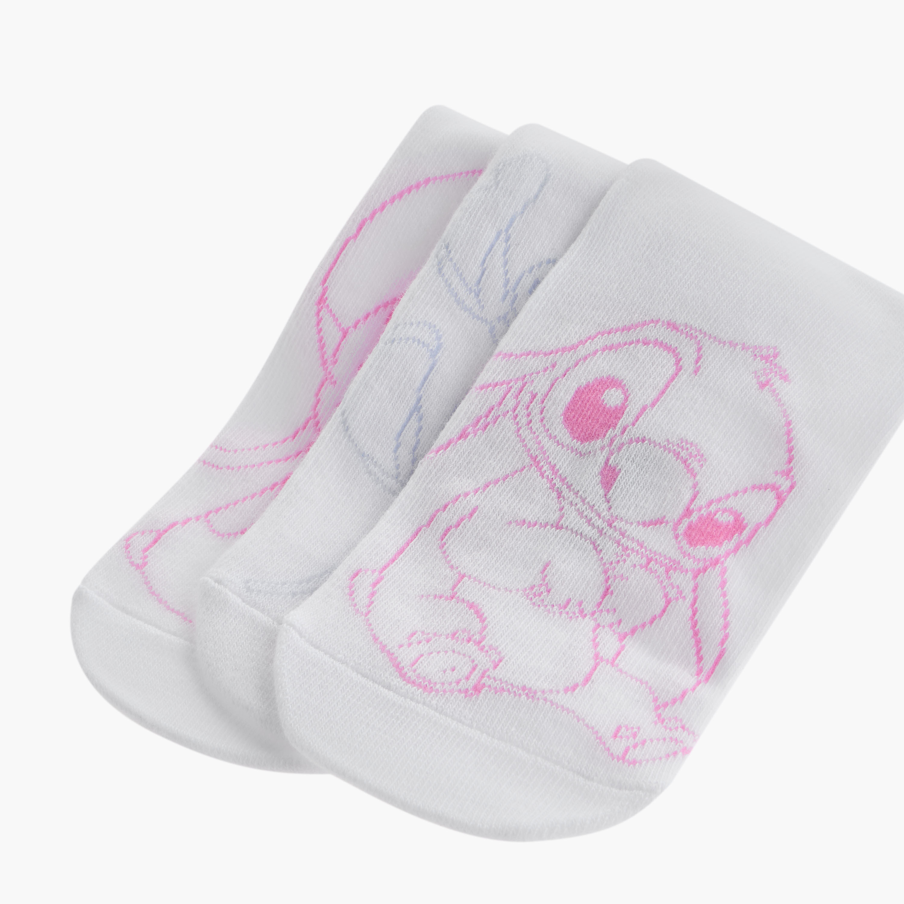 Disney Stitch Print Ankle Length Socks - Set of 3-girls-accessories-socks-image-4