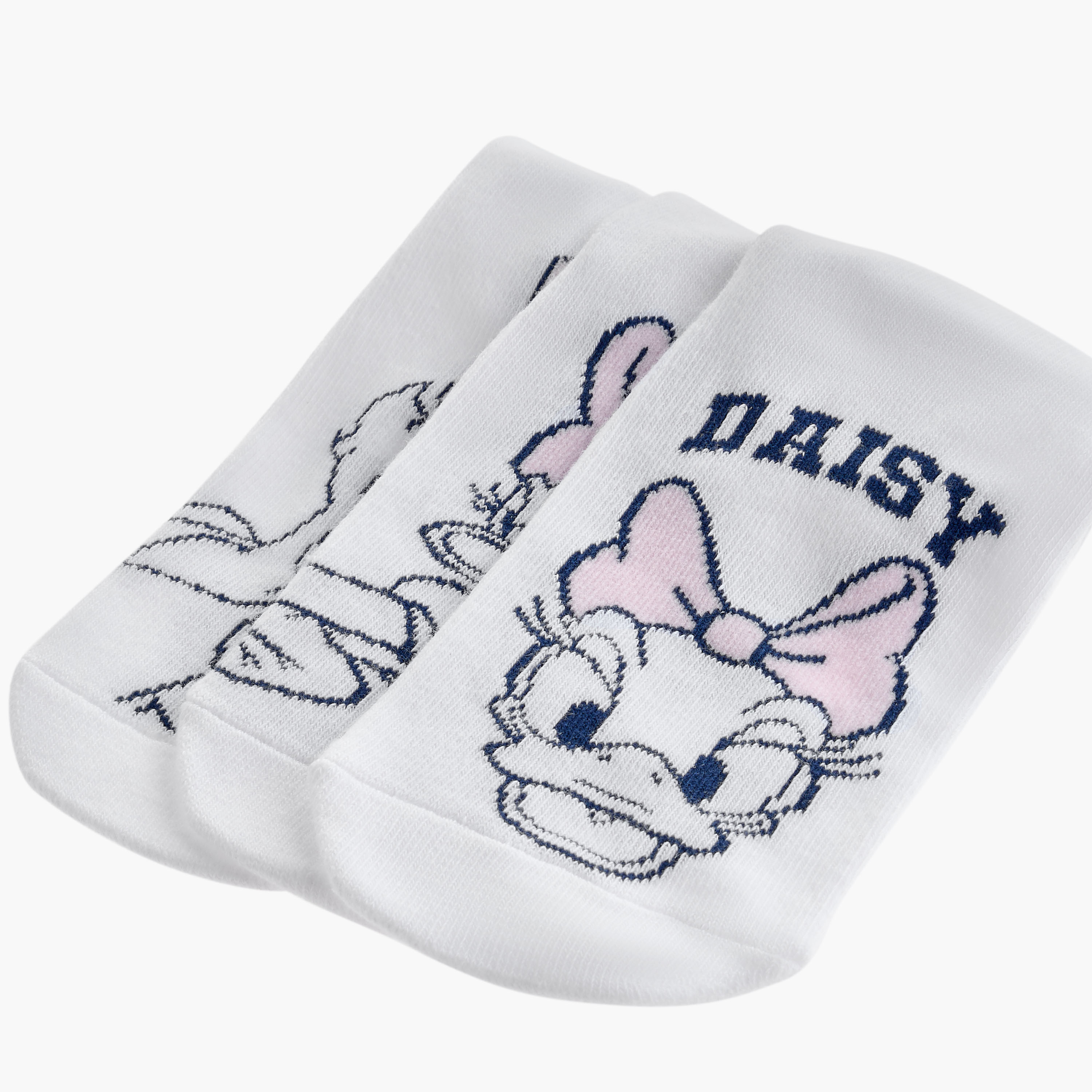 Disney Daisy Duck Print Ankle Length Socks - Set of 3-girls-accessories-socks-image-4