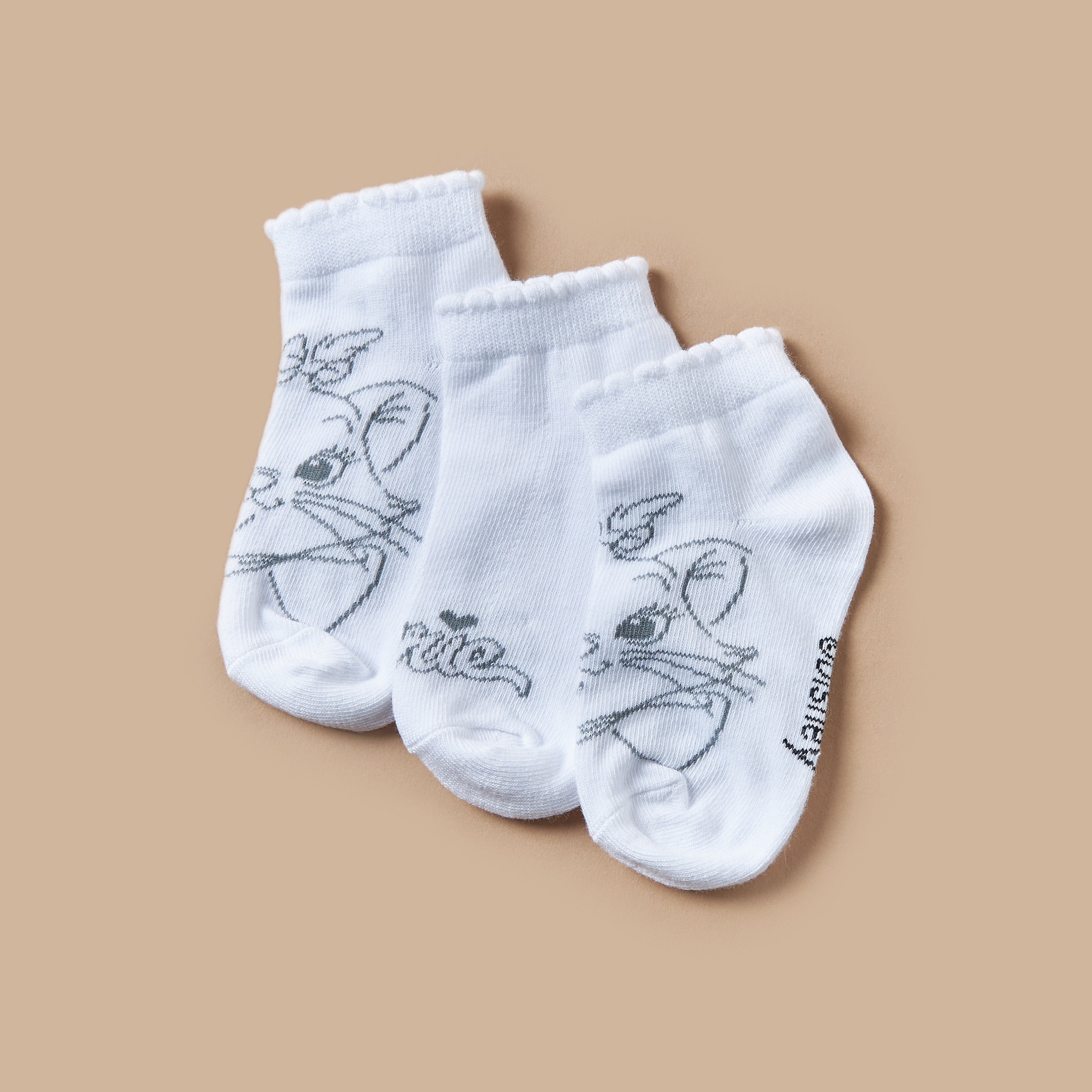 Disney Marie Print Ankle Length Socks - Set of 3-girls-accessories-socks-image-2