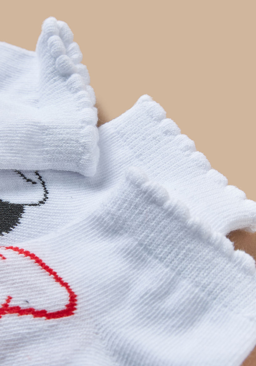 Disney Minnie Mouse Print Ankle Length Socks - Set of 3-Socks-image-2