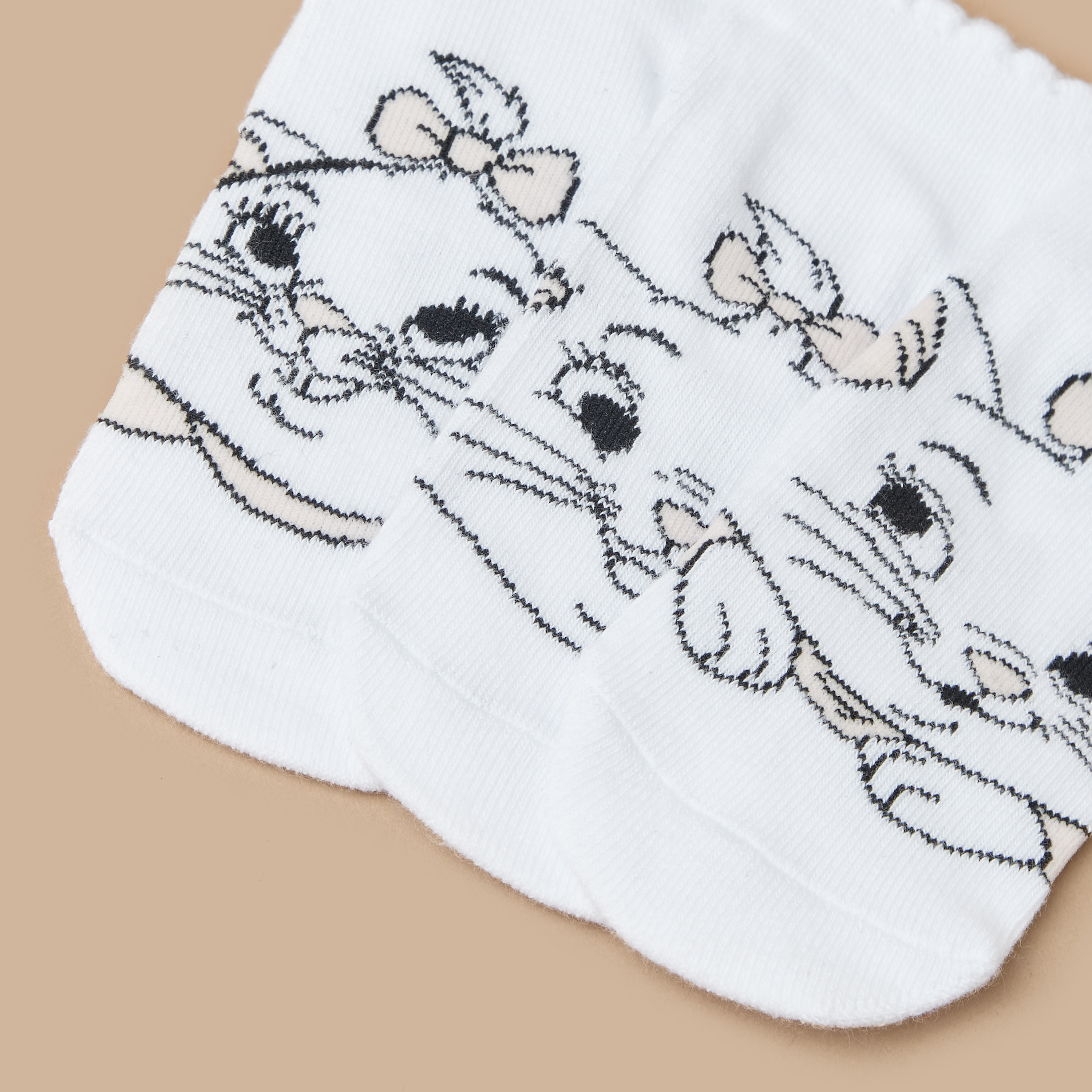 Disney Marie Print Ankle Length Socks with Scalloped Hem - Set of 3-girls-accessories-socks-image-3