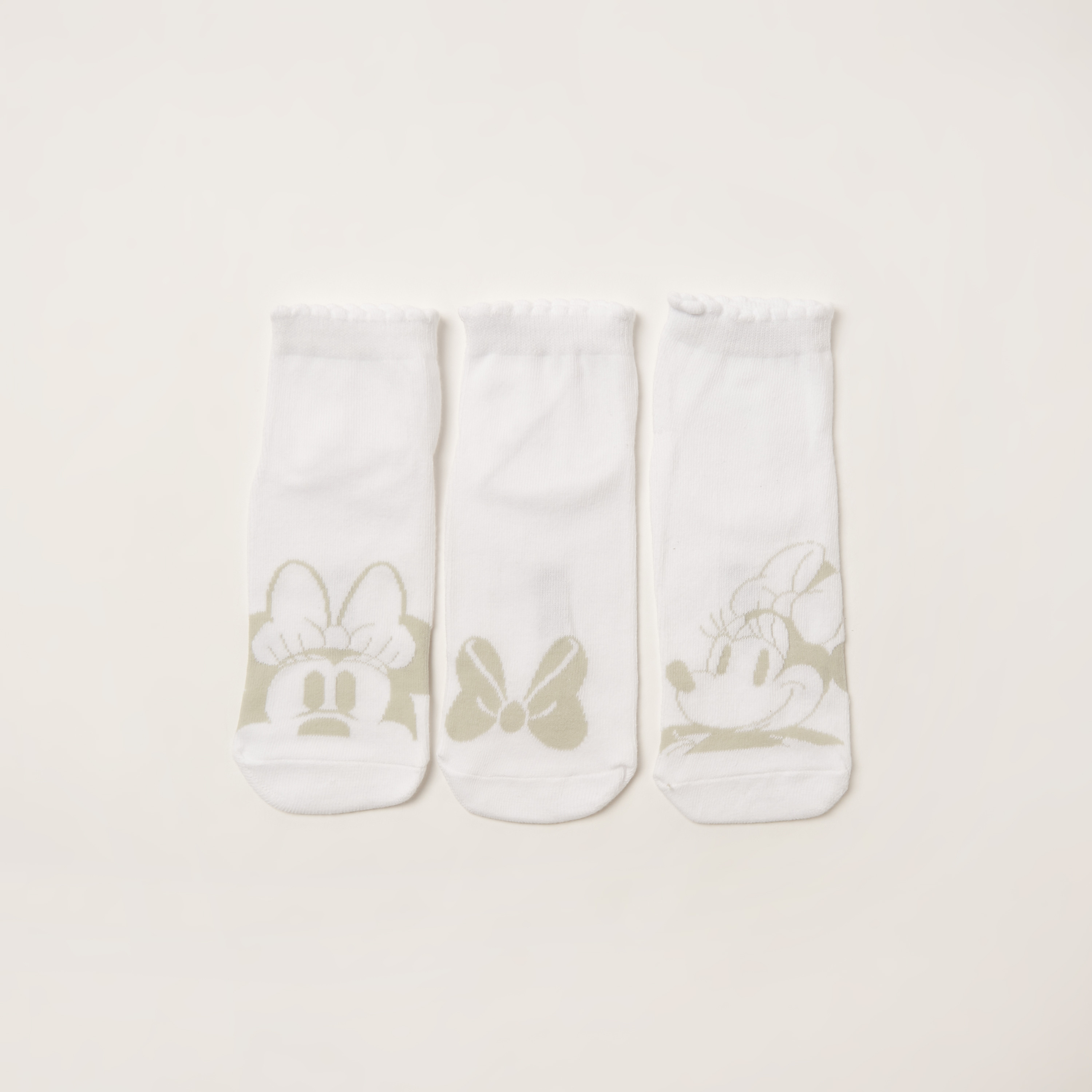Disney Minnie Mouse Print Socks - Set of 3-girls-accessories-socks-image-1