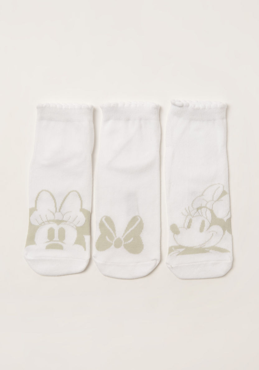 Disney Minnie Mouse Print Socks - Set of 3-Socks-image-0