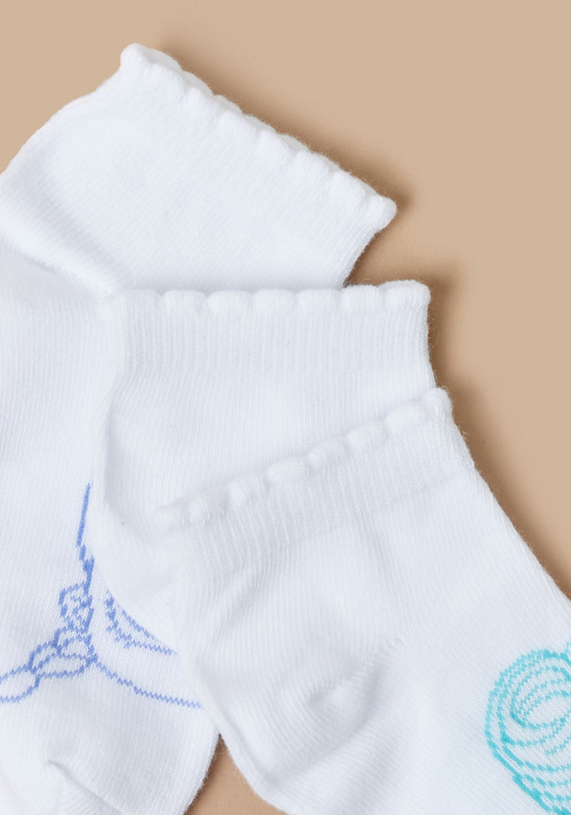 Printed Ankle Length Socks with Scallop Hem - Set of 3-Socks-image-2