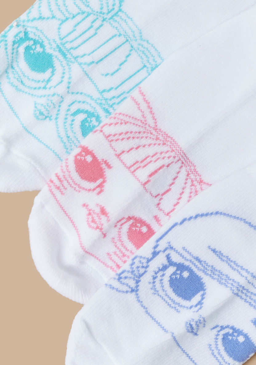 Printed Ankle Length Socks with Scallop Hem - Set of 3-Socks-image-3