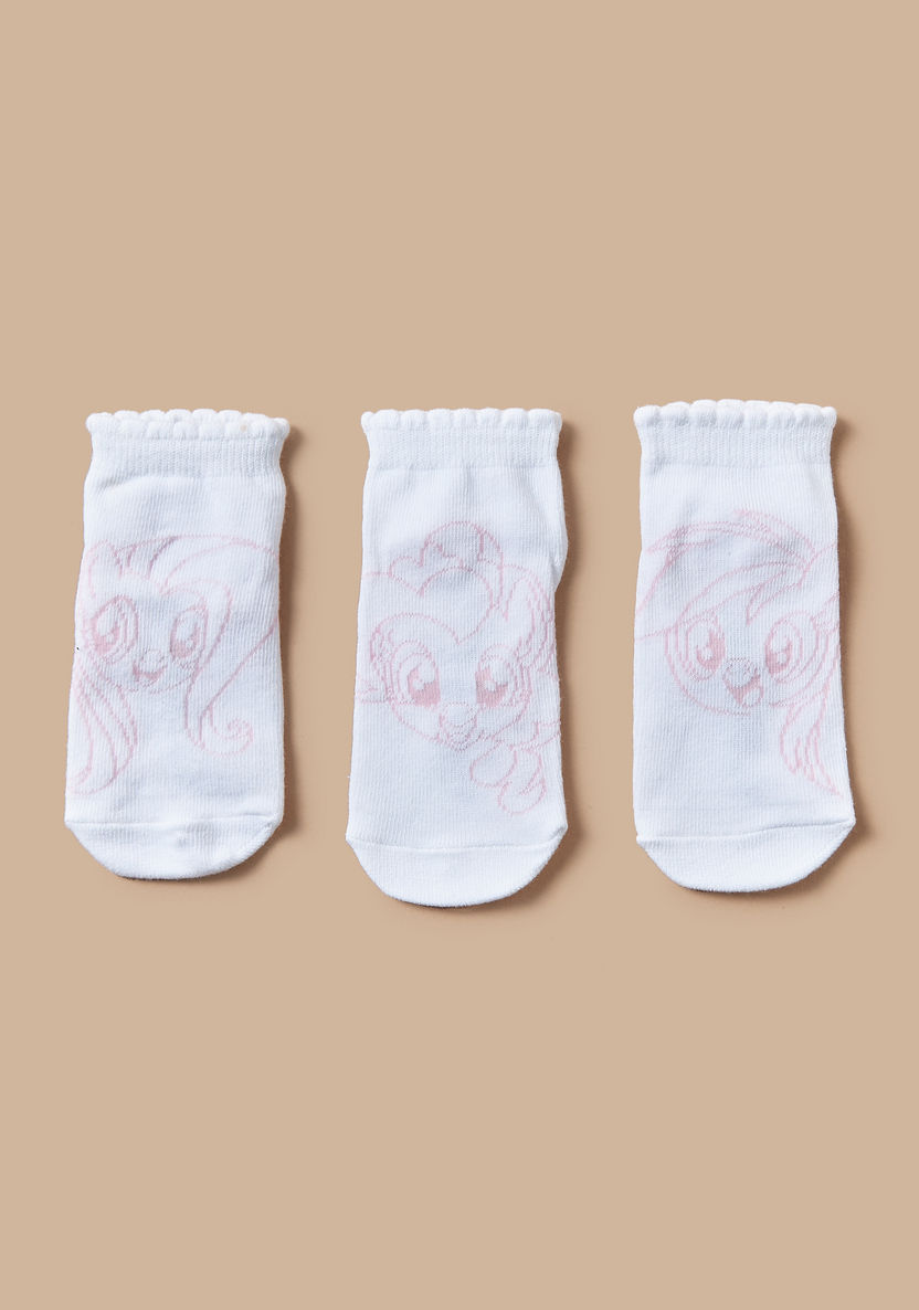 Hasbro My Little Pony Print Ankle Length Socks - Set of 3-Underwear and Socks-image-0