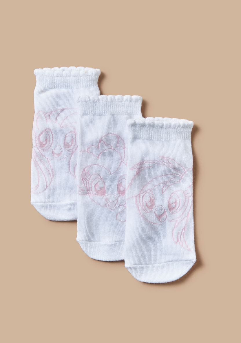 Hasbro My Little Pony Print Ankle Length Socks - Set of 3-Underwear and Socks-image-1