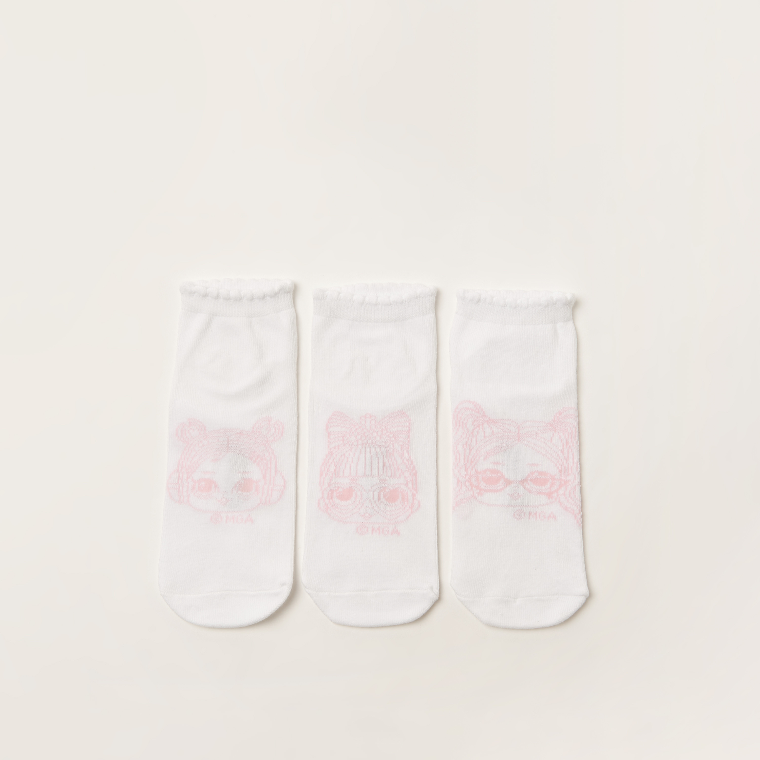 L.O.L. Surprise! Texture Ankle Length Socks - Set of 3-girls-accessories-socks-image-1