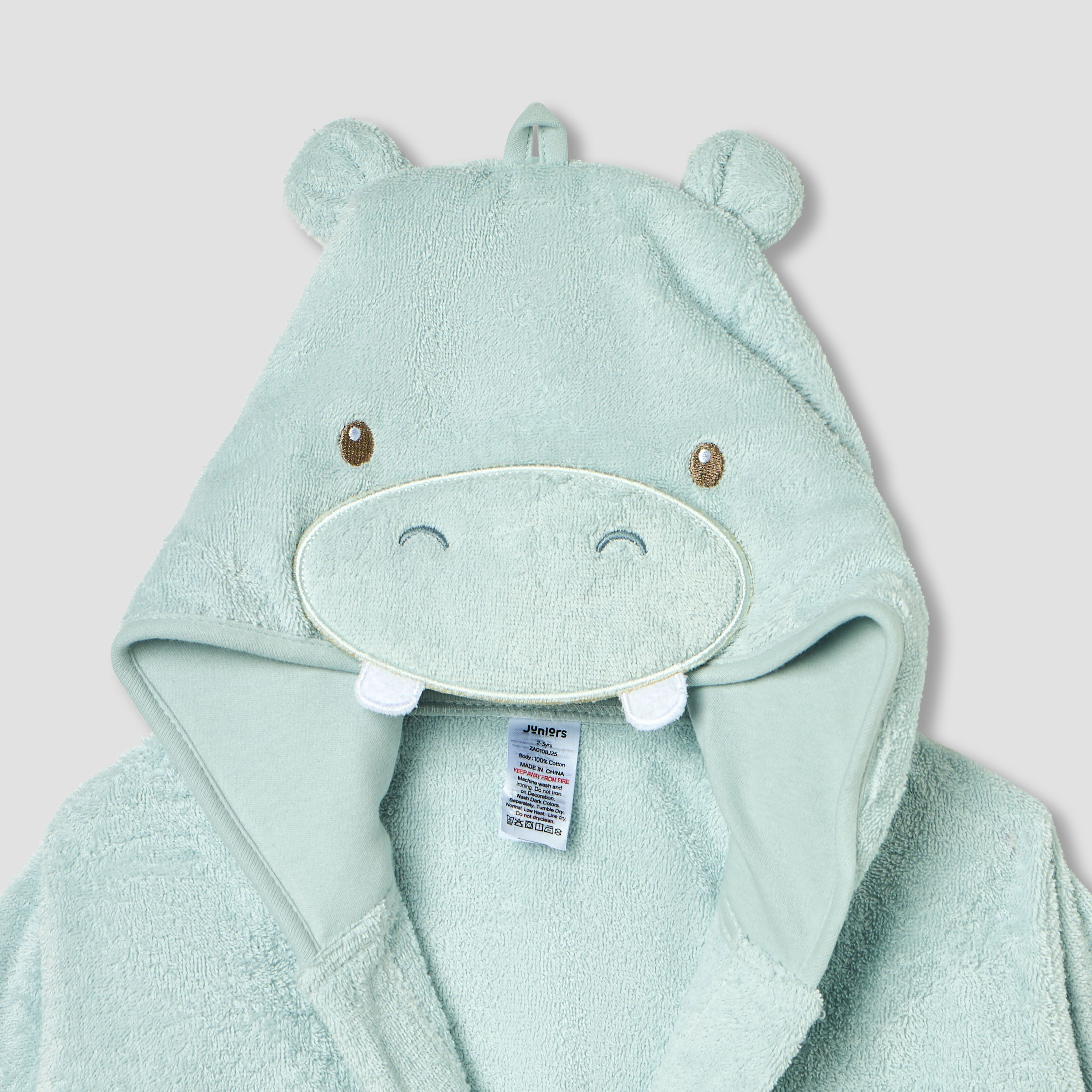 روب حمام بقبعة فرس النهر من جونيورز-baby-bathandcare-towels-image-3