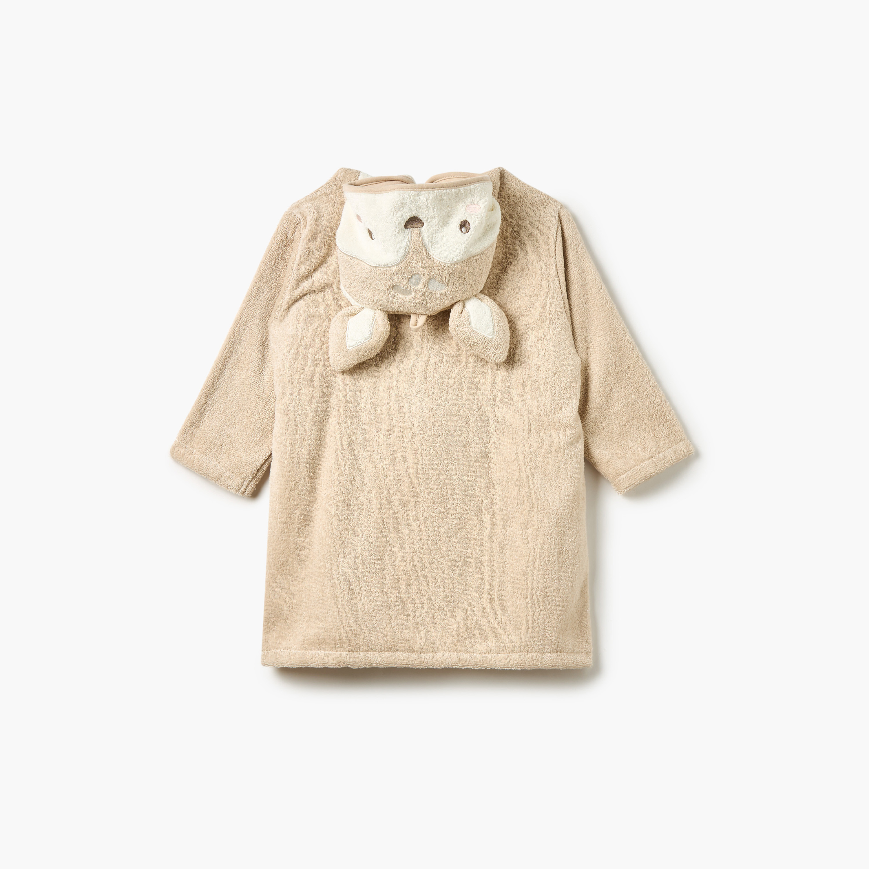 Juniors Animal Applique Hooded Bathrobe with Tie-Up Belt - 68x94 cm-baby-bathandcare-towels-image-2