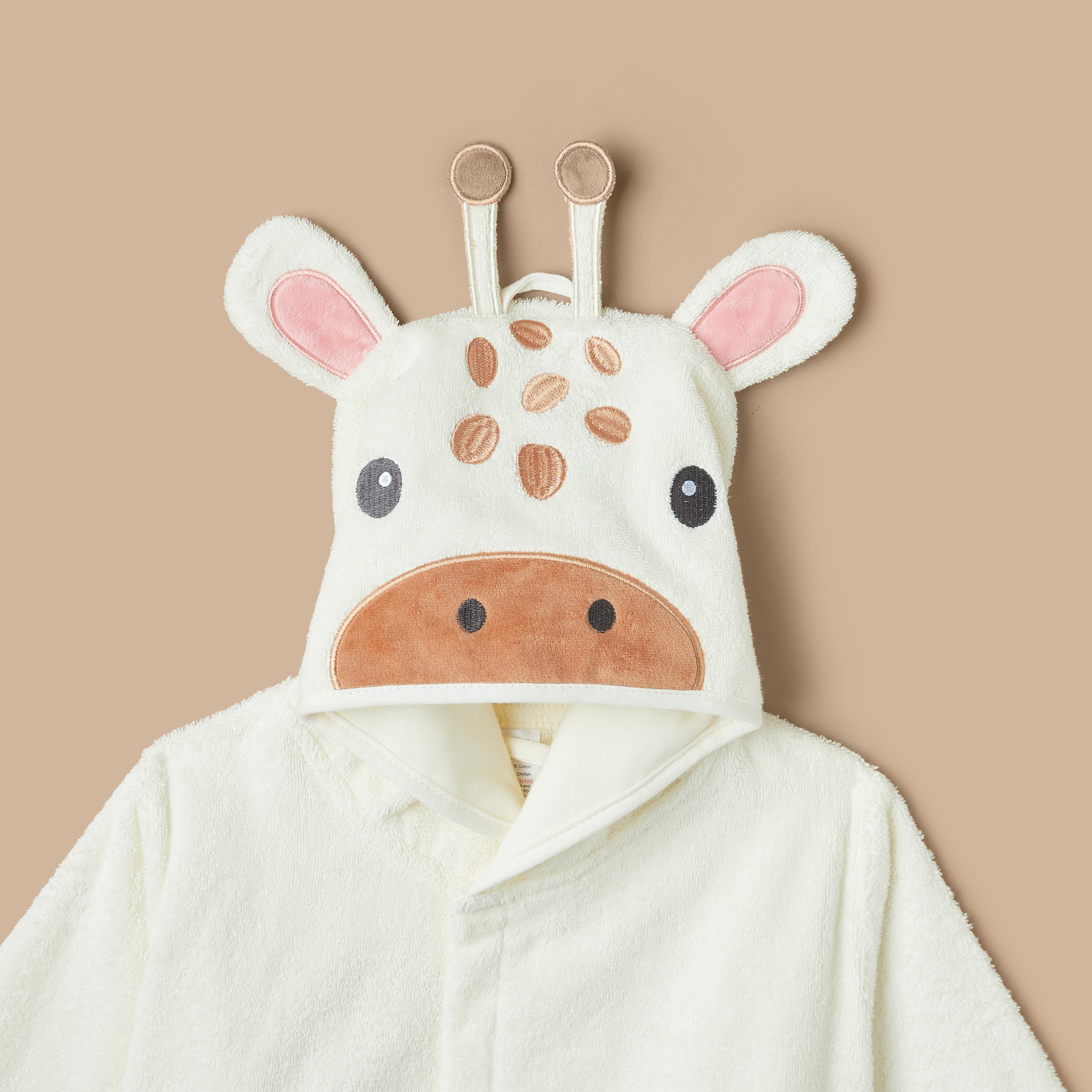 روب حمام بقبعة زرافة مع حزام ربط من جونيورز-baby-bathandcare-towels-image-2