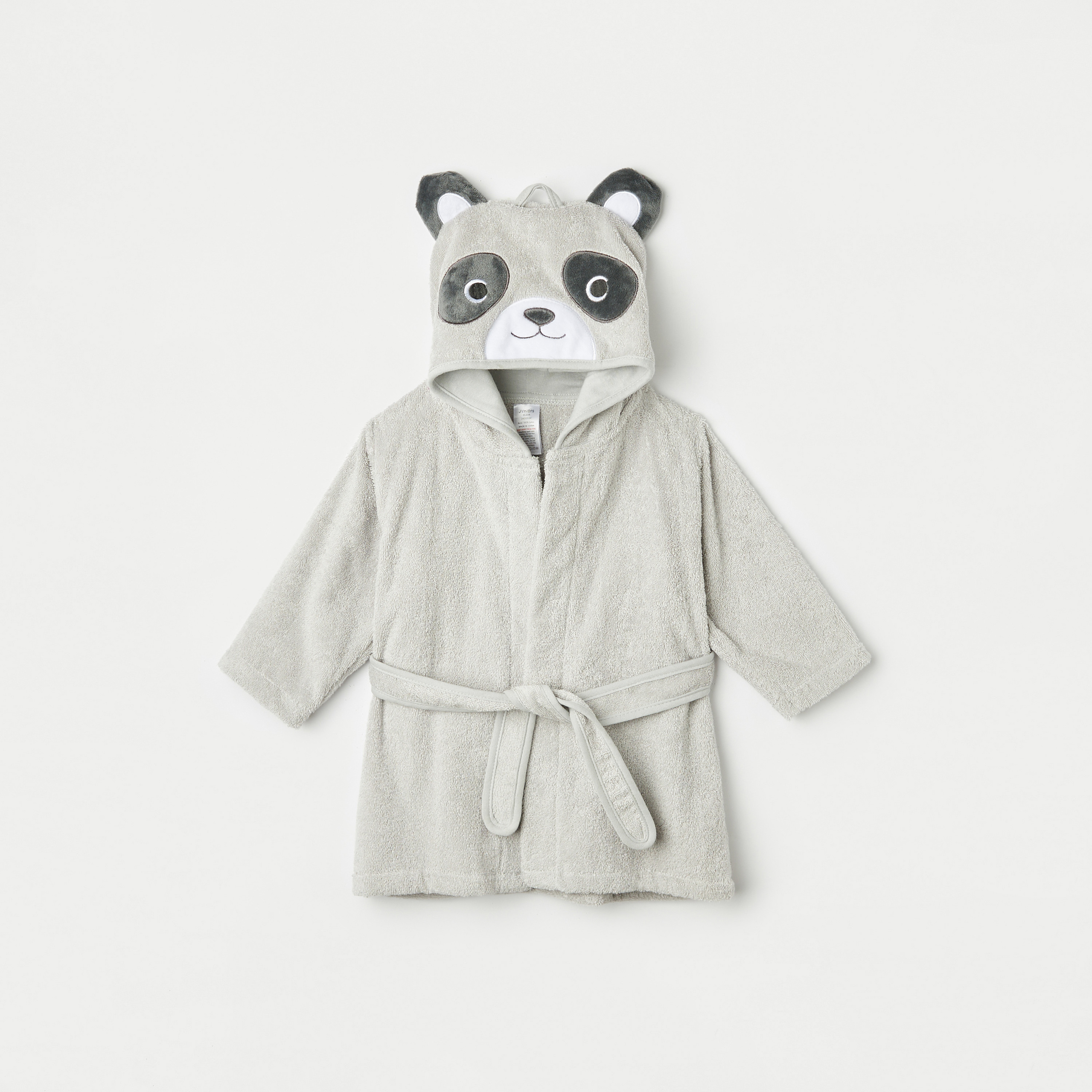روب حمام بقبعة باندا مع حزام ربط من جونيورز-baby-bathandcare-towels-image-1