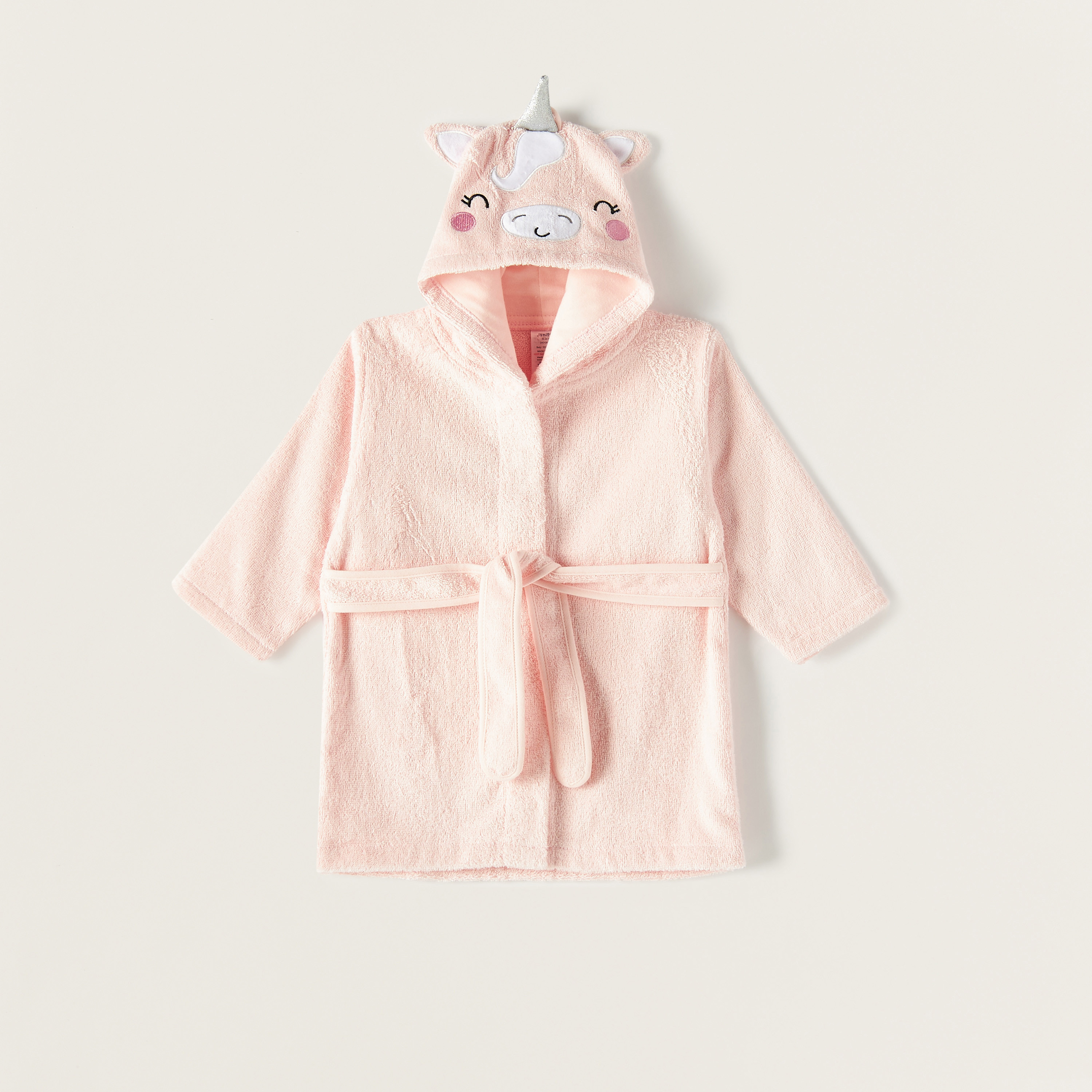 روب حمام بقبعة يونيكورن وحزام رباط وزخارف من جونيورز-baby-bathandcare-towels-image-1