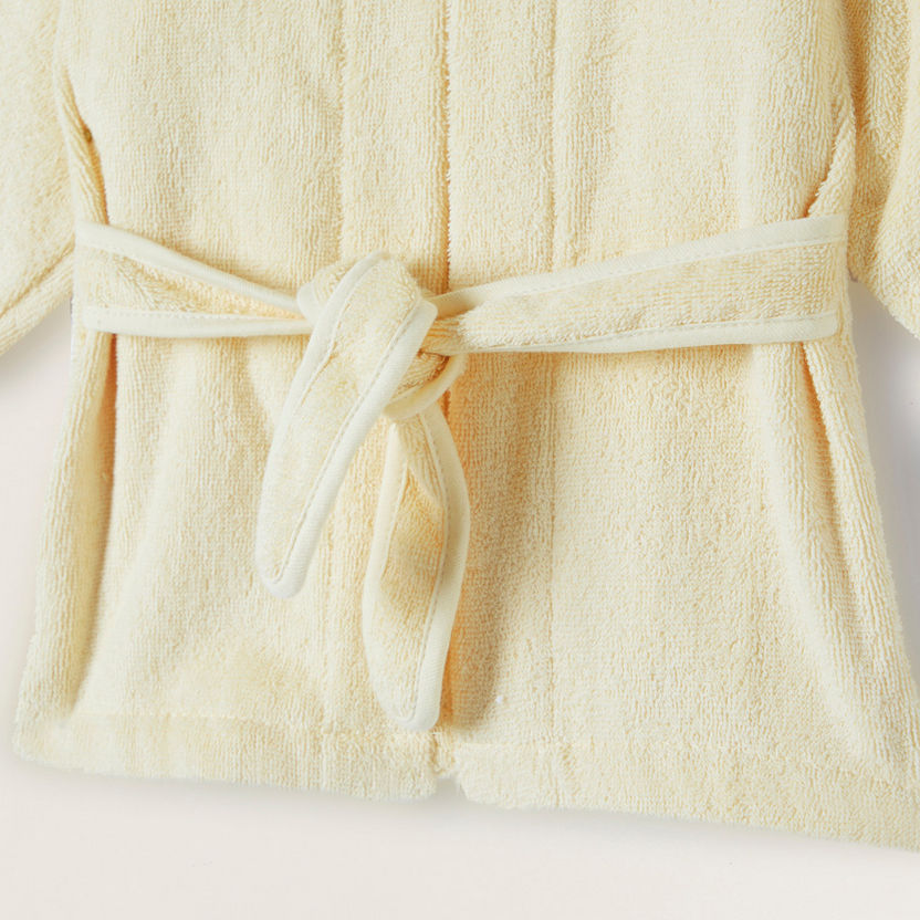 Juniors Lion Hooded Bathrobe with Tie-Up Belt and Applique Detail-Towels and Flannels-image-2