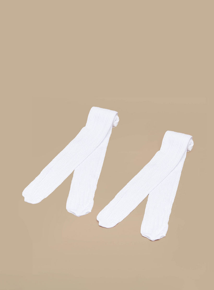 سراويل تحتانية بارزة الملمس من ليتل ميسي - طقم من قطعتين-girls-accessories-socks-image-1