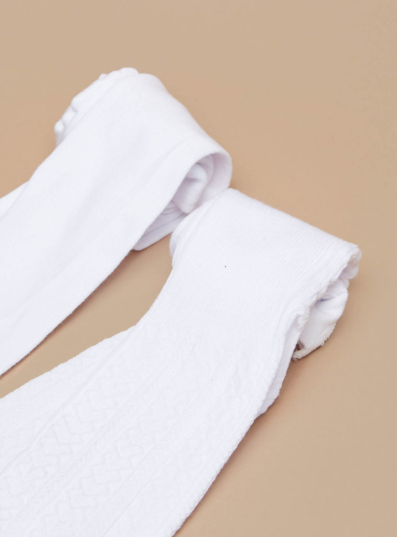 سراويل تحتانية بارزة الملمس من ليتل ميسي - طقم من قطعتين-girls-accessories-socks-image-2