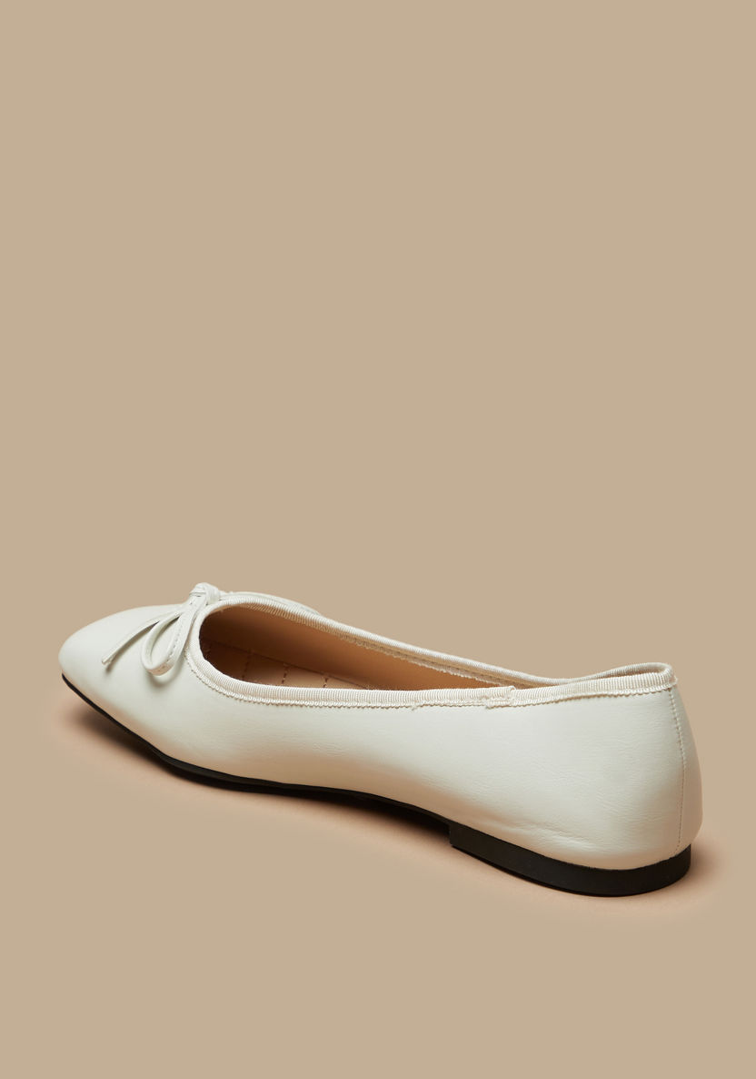 Celeste Women's Bow Accented Slip-On Ballerina Shoes-Women%27s Ballerinas-image-1