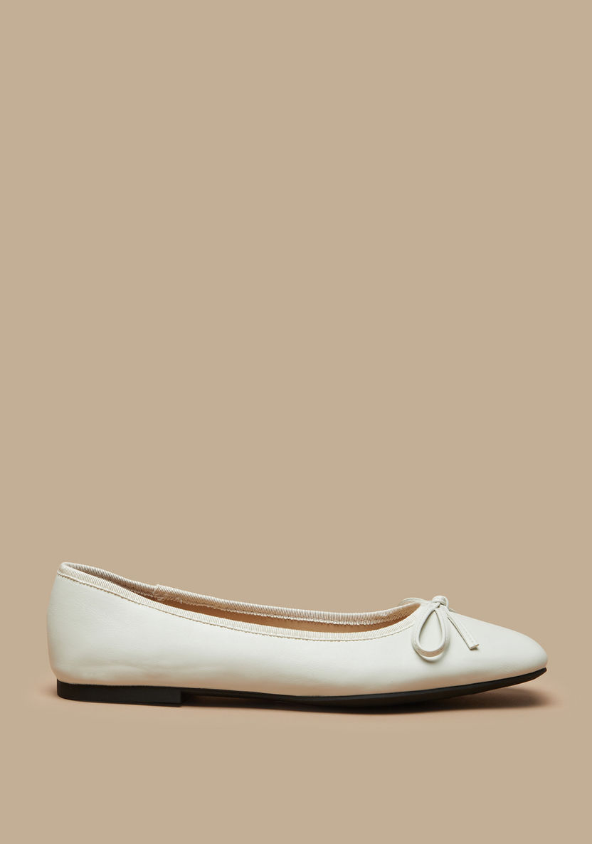 Celeste Women's Bow Accented Slip-On Ballerina Shoes-Women%27s Ballerinas-image-2