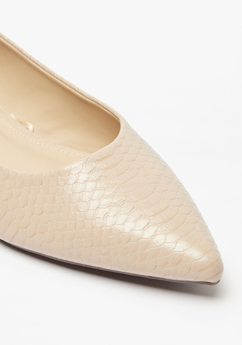 Celeste Women's Textured Slip-On Pointed Toe Ballerina Shoes-Women%27s Ballerinas-image-2