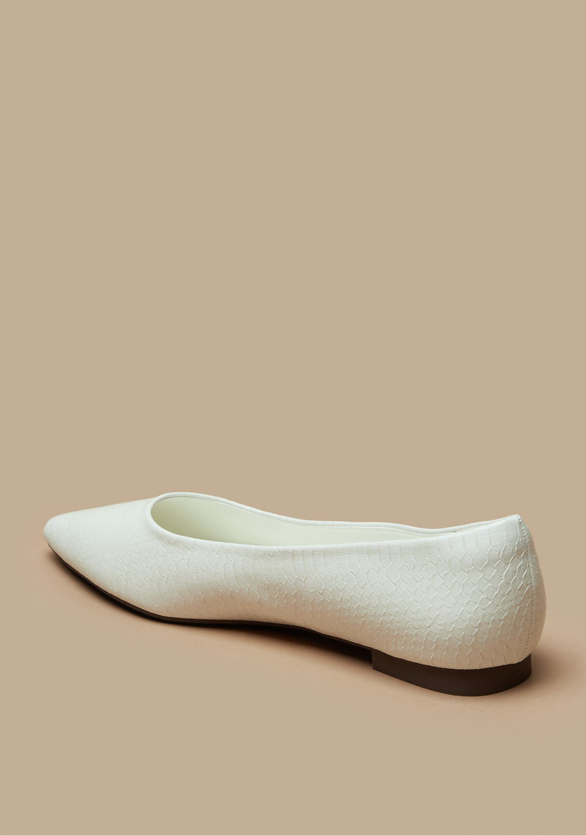 Celeste Women's Textured Slip-On Pointed Toe Ballerina Shoes-Women%27s Ballerinas-image-1