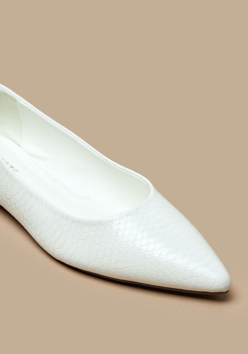 Celeste Women's Textured Slip-On Pointed Toe Ballerina Shoes-Women%27s Ballerinas-image-4