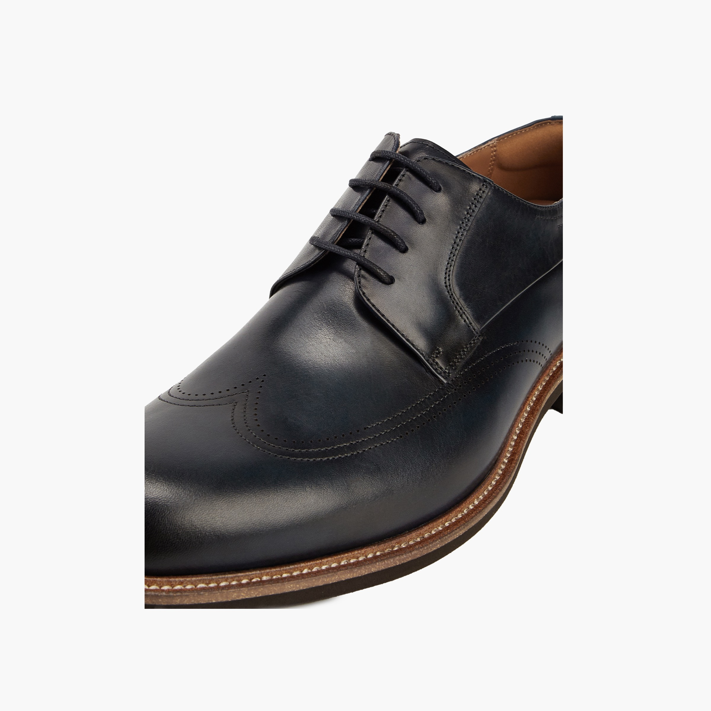 Duchini Men's Leather Solid Lace-Up Derby Shoes-men-shoes-formalshoes-image-4