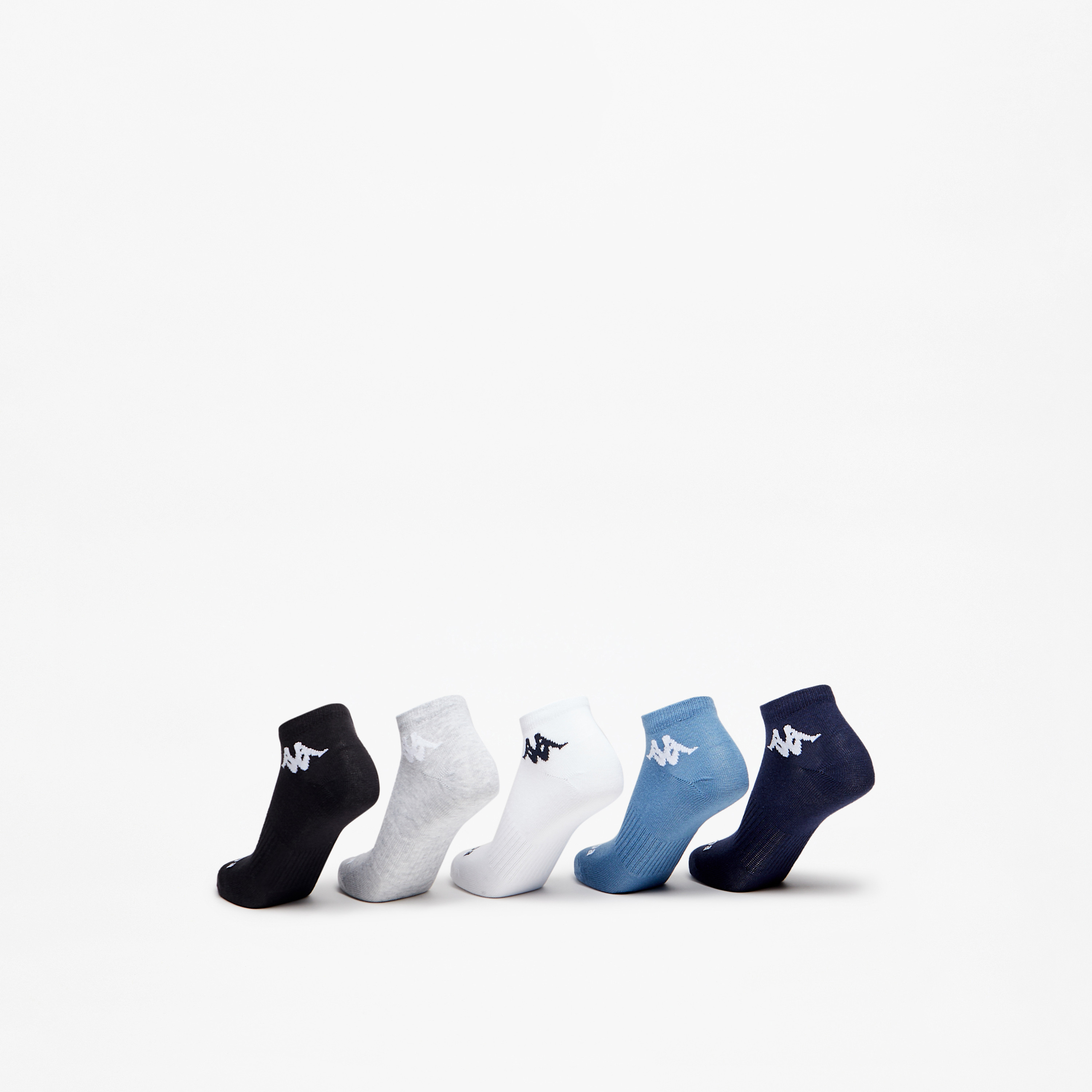 طقم جوارب 5 أزواج بطول الكاحل وتفاصيل الشعار من كابا-girls-accessories-socks-image-1