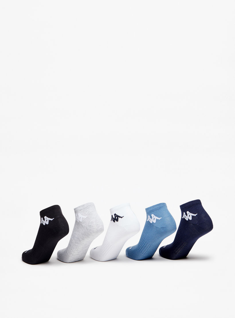 طقم جوارب 5 أزواج بطول الكاحل وتفاصيل الشعار من كابا-girls-accessories-socks-image-3