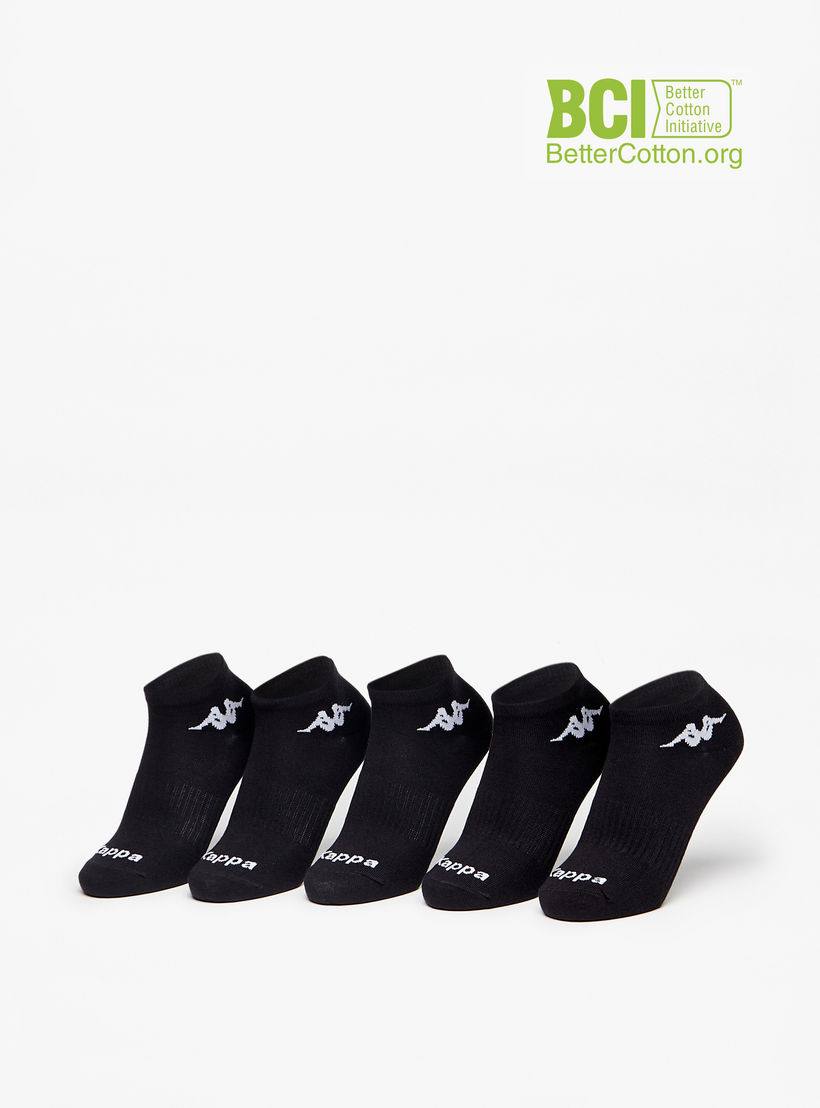 طقم جوارب رياضية 5 أزواج بطول الكاحل وتفاصيل الشعار من كابا-women-socksandstockings-image-1