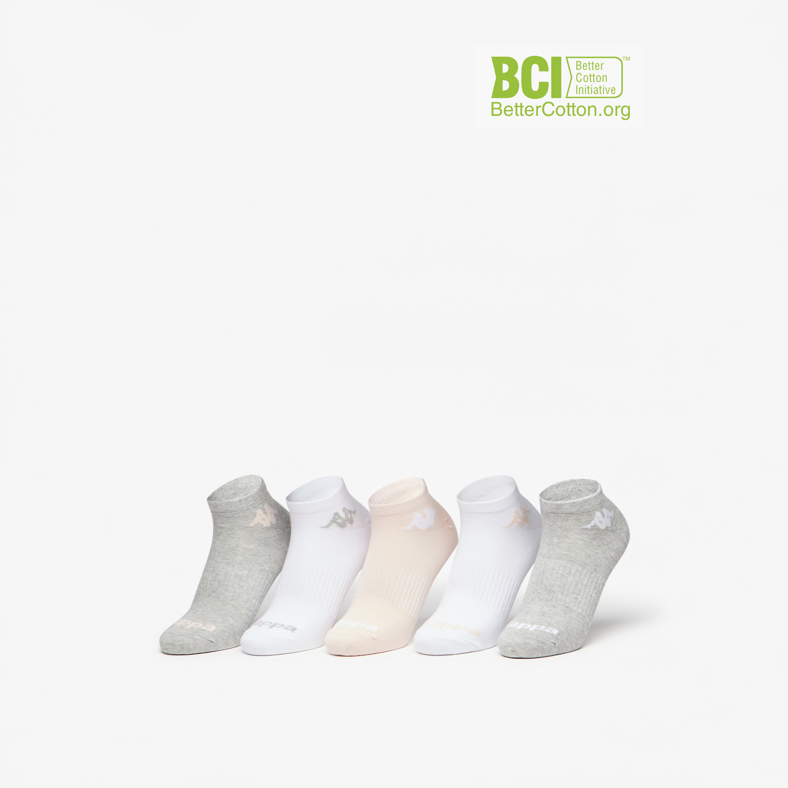 طقم جوارب رياضية 5 أزواج بطول الكاحل وتفاصيل الشعار من كابا-women-socksandstockings-image-1