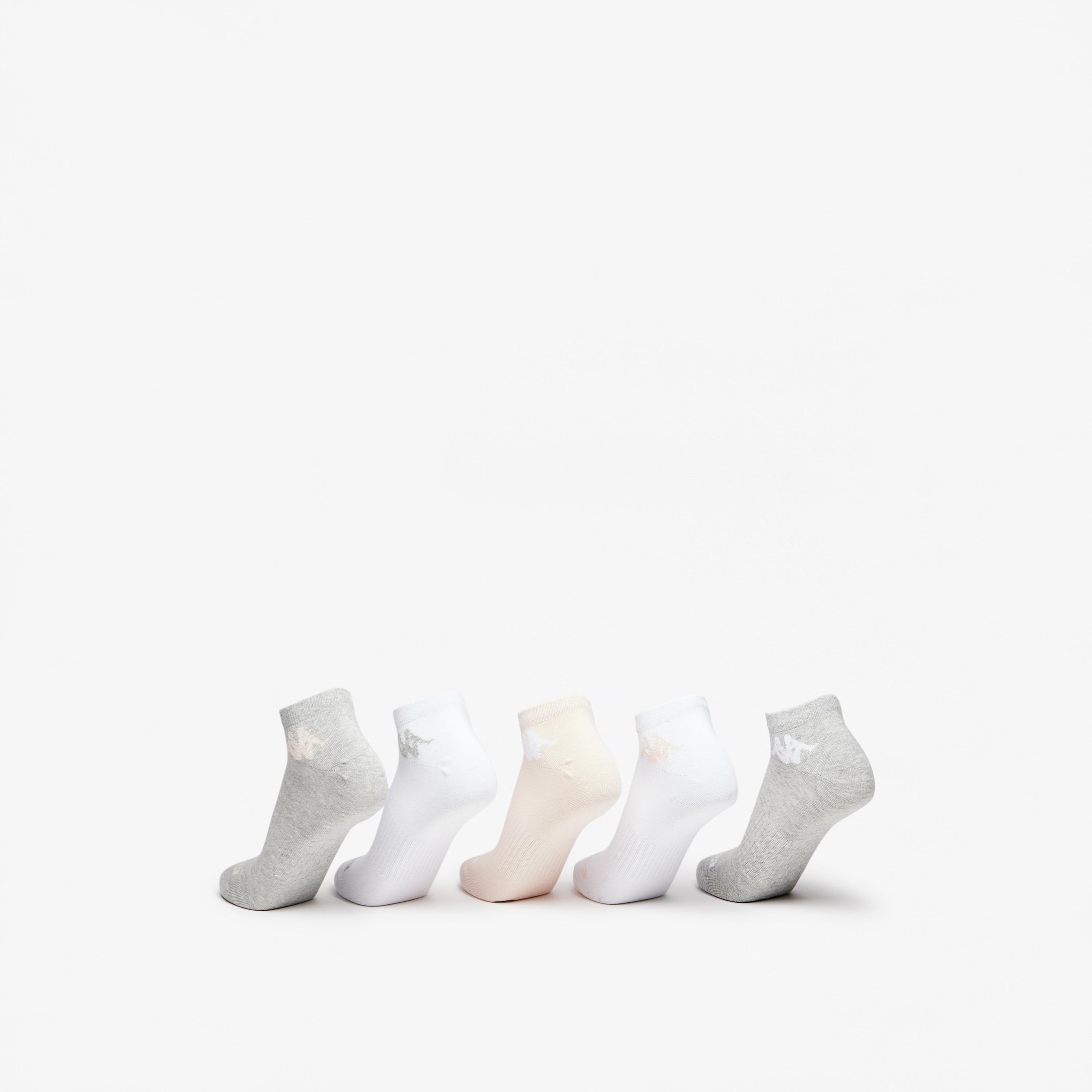 طقم جوارب رياضية 5 أزواج بطول الكاحل وتفاصيل الشعار من كابا-women-socksandstockings-image-3