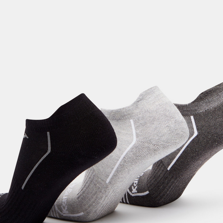 KangaROOS Logo Print Ankle Length Sports Socks - Set of 3