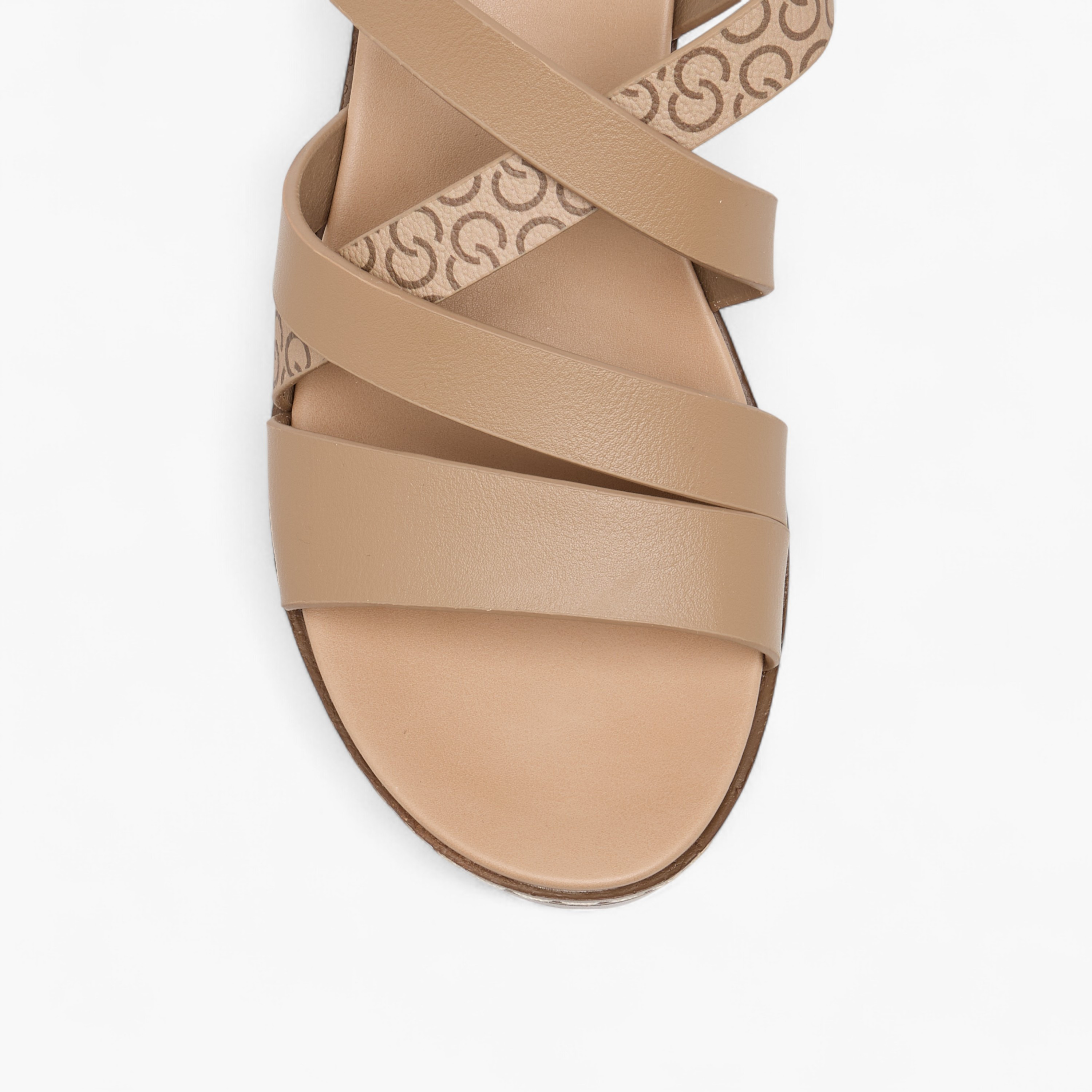 Celeste Women's Logo Print Cross Strap Sandals with Wedge Heel-women-shoes-sandals-heeled-image-4