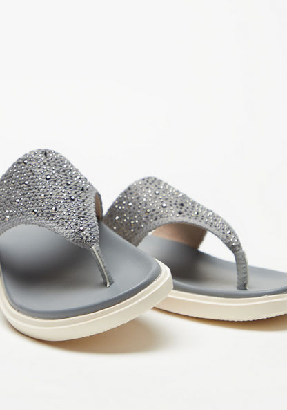 Le Confort Embellished Slip-On Thong Sandals-Women%27s Flat Sandals-image-3