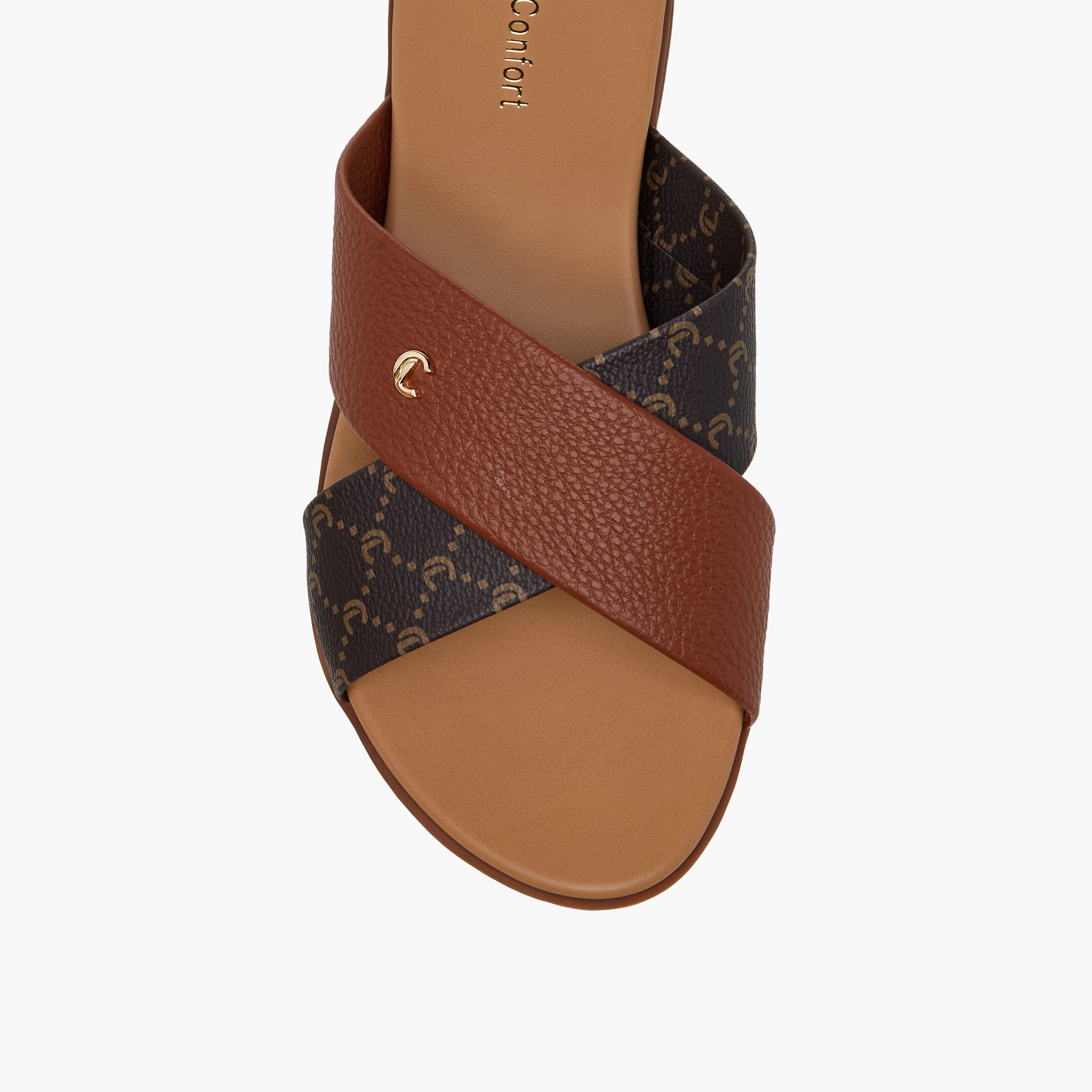 Le Confort Solid Cross Strap Comfort Sandals-women-shoes-flats-sandals-image-4