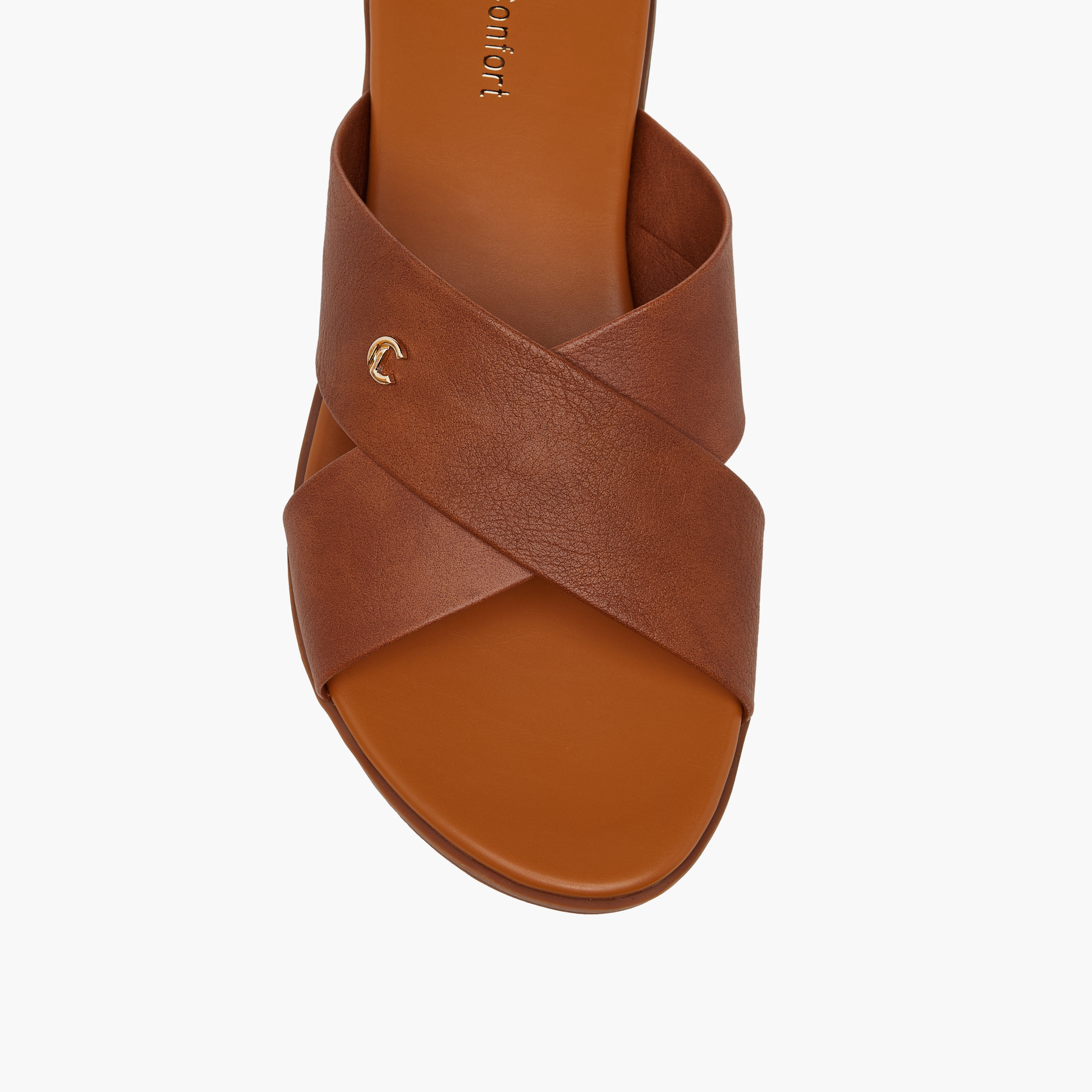 Le Confort Solid Cross Strap Comfort Sandals-women-shoes-flats-sandals-image-4